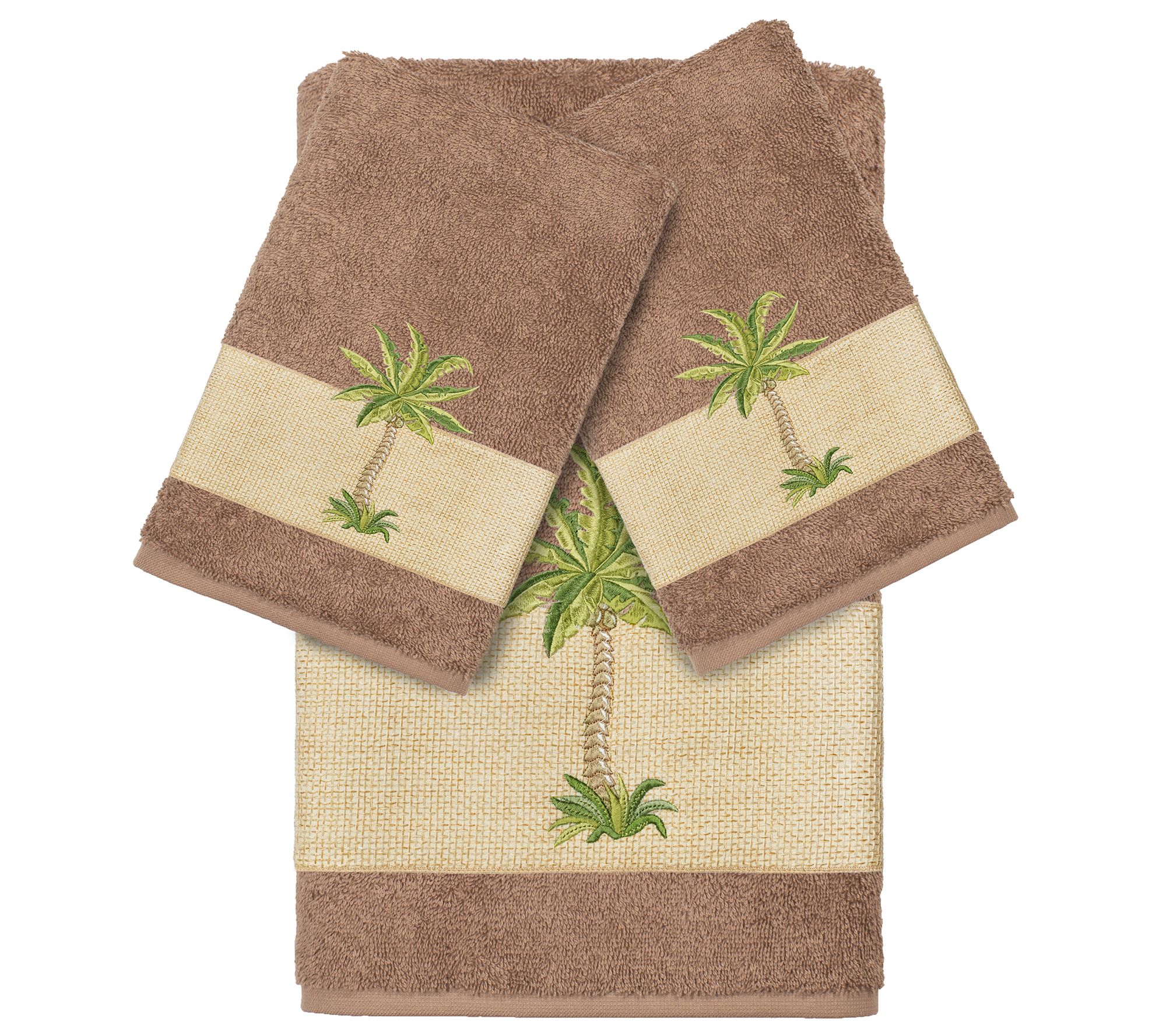 Linum Home Textiles Colton Embellished 3 PC Towel Set