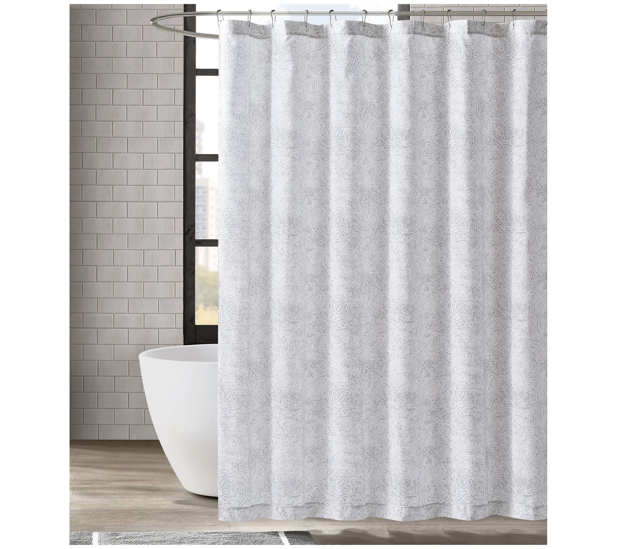 London Fog Sasha Paisley 72" Square Shower Curtain