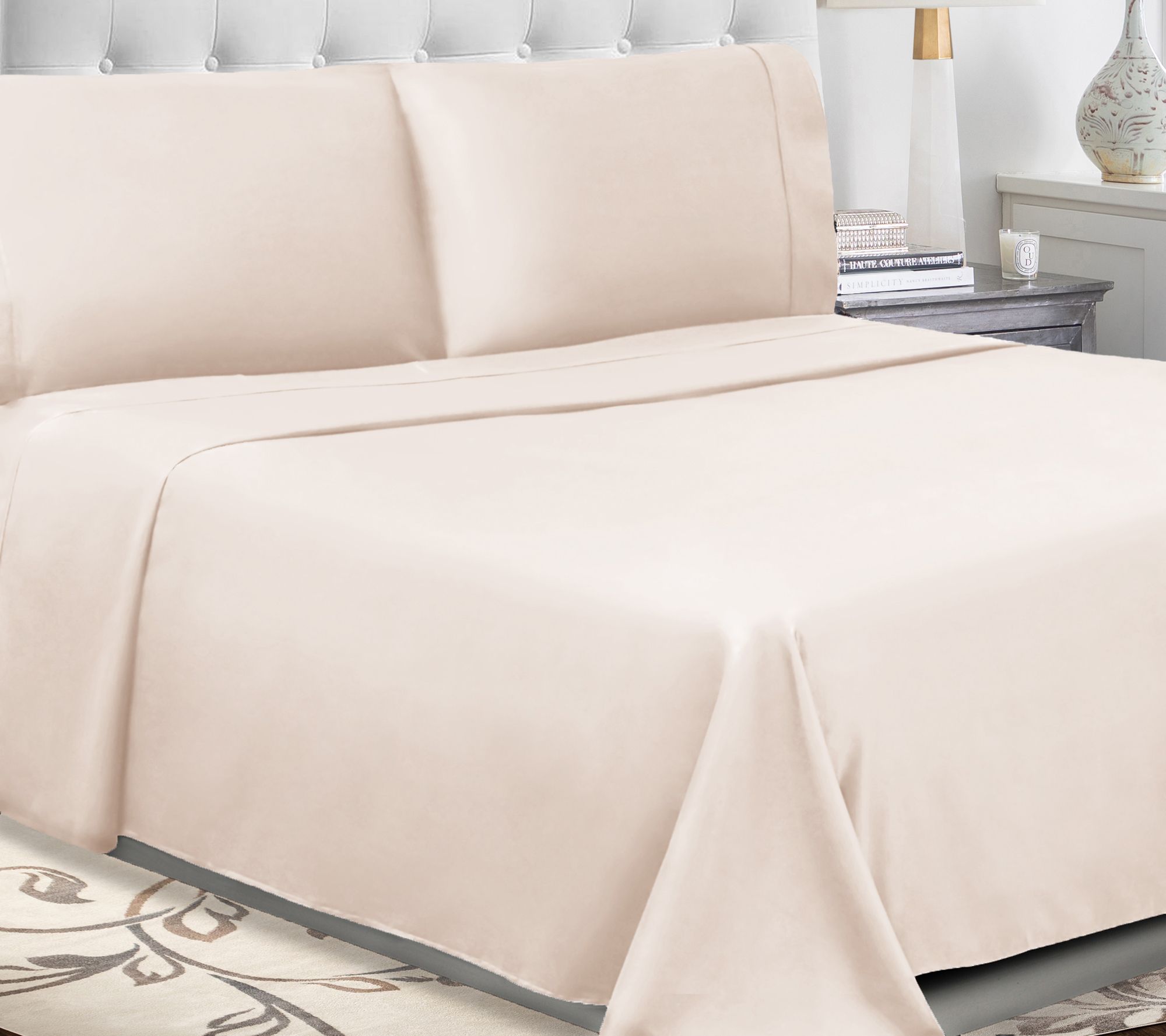 Superior Solid Cotton Percale Deep Pocket Sheet Set Queen