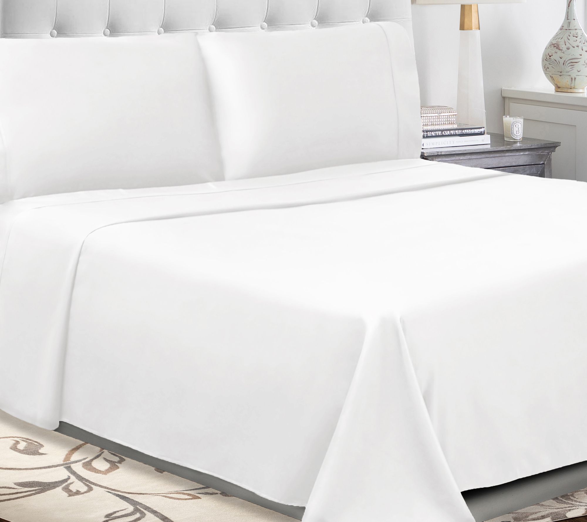 Superior Solid Cotton Percale Deep Pocket Sheet Set Queen