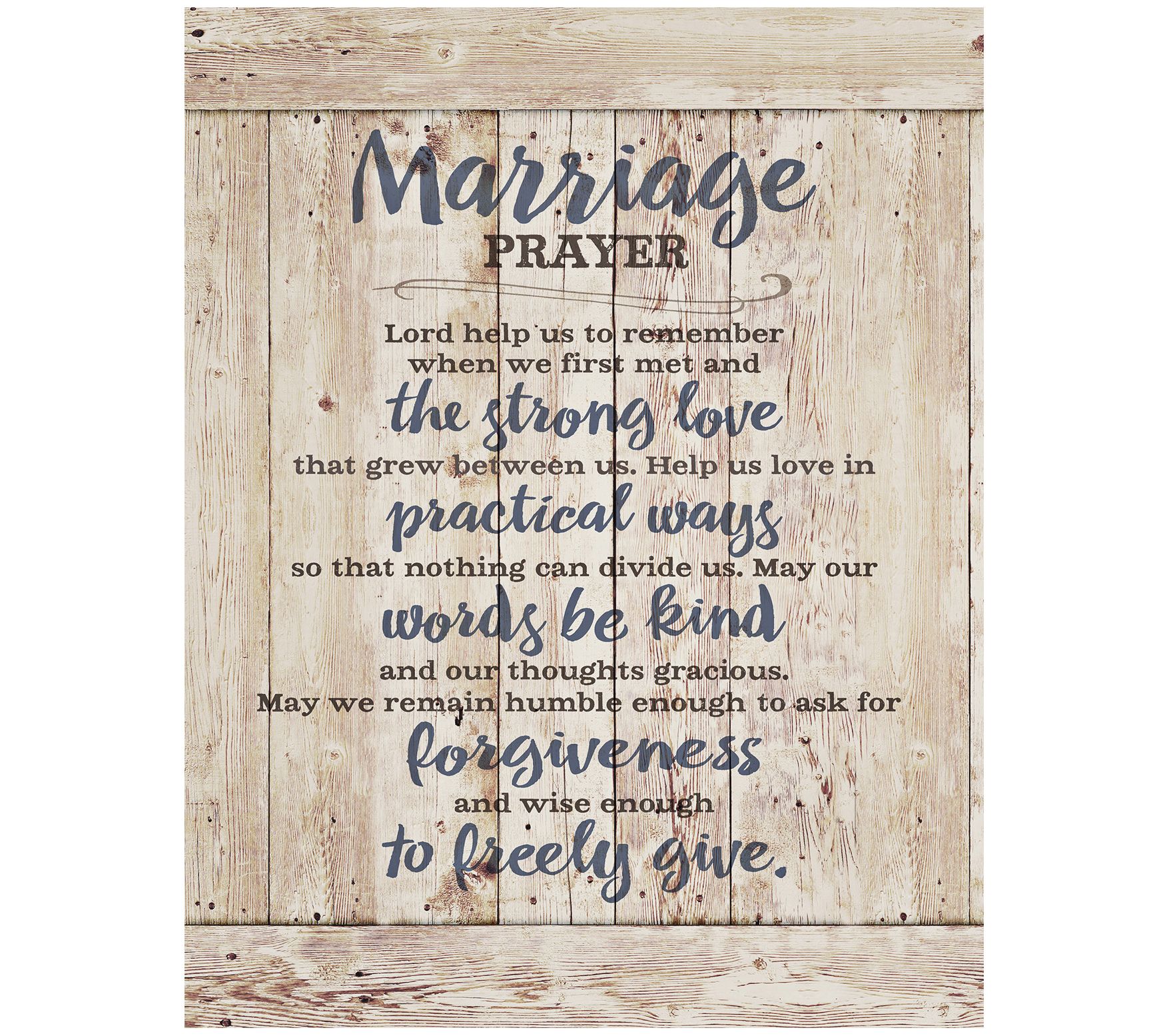 Dexsa Marriage Prayer Timberland Wood Plaque 11.75