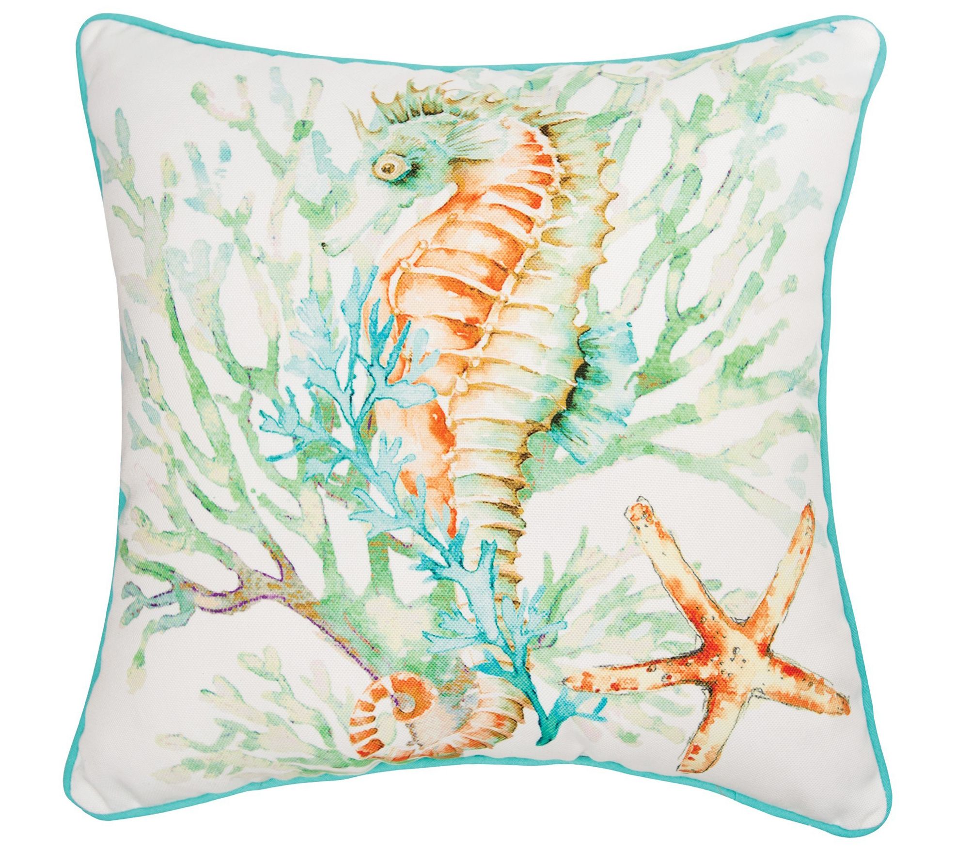 Colorful Seahorse Pillow by Valerie