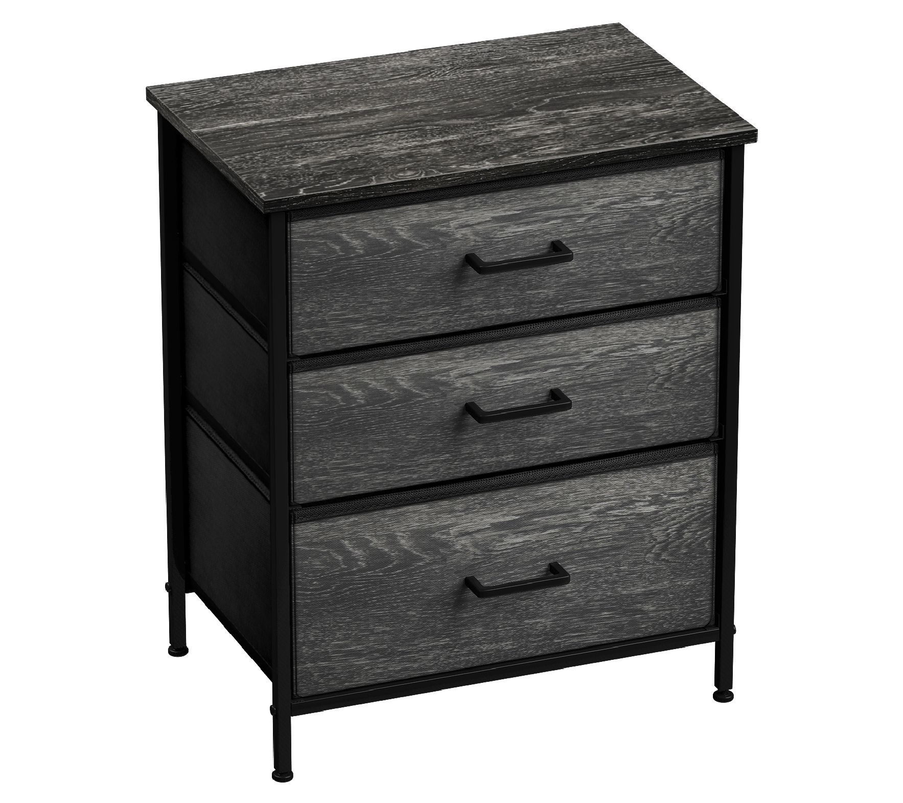 Sorbus Nightstand Dresser with 3 Faux-Wood Draw ers