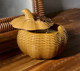 HomeWorx by Slatkin & Co. 14oz Natural Woven Pumpkin Candle