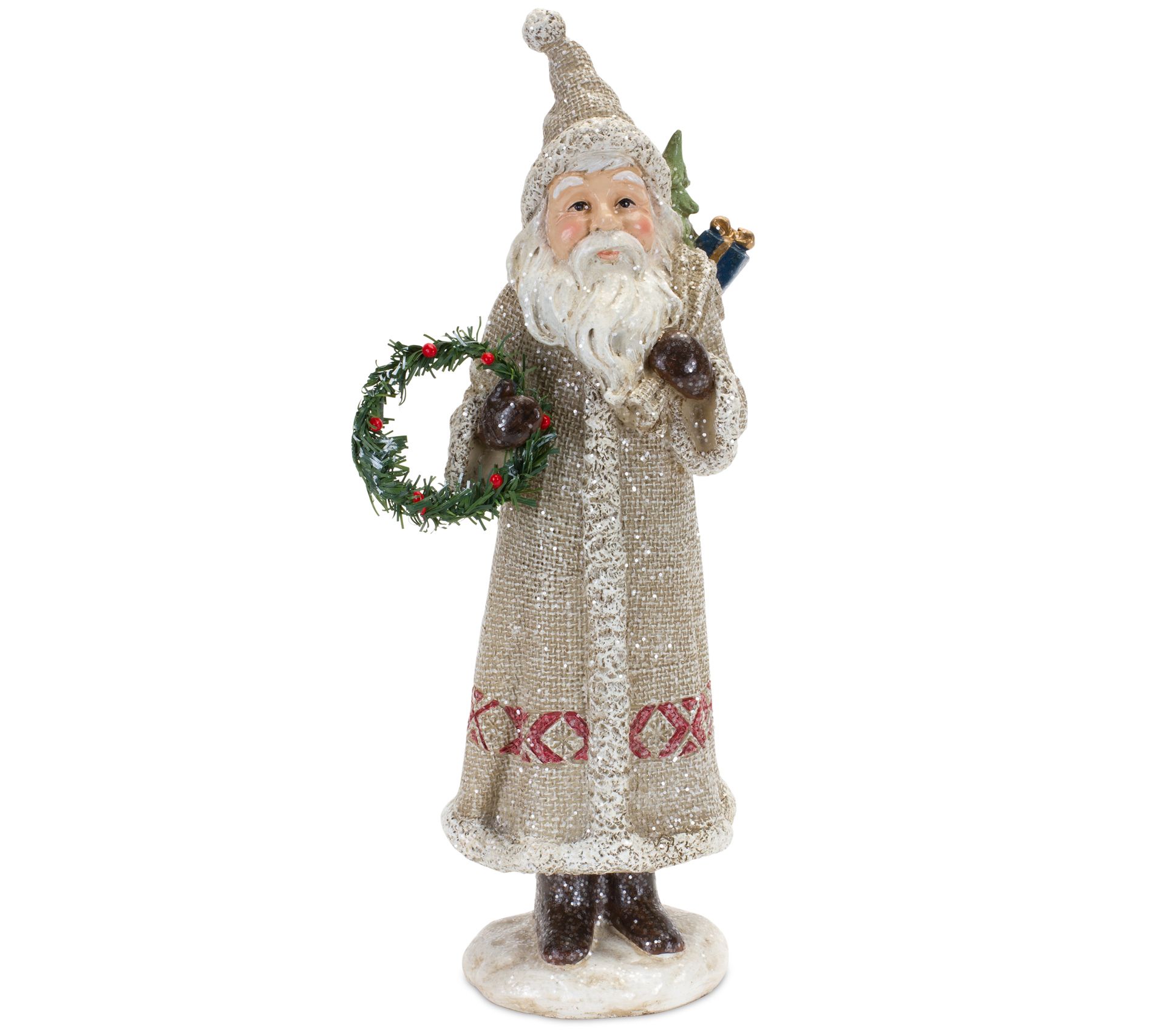 Melrose Silver Santa Figurine w/Pine Accent (S/)