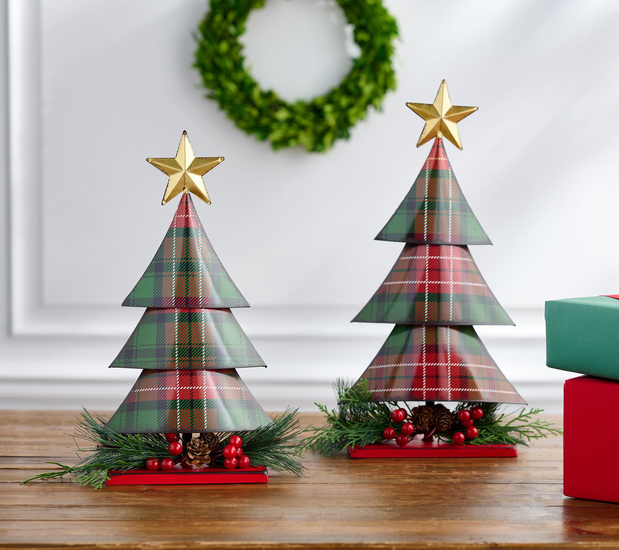 "As Is" Set of 2 Patterned Metal Tress by Valerie