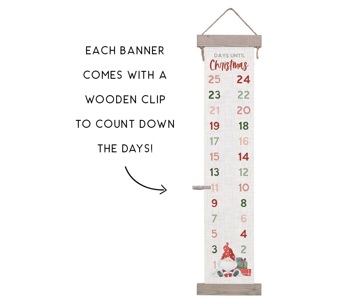 Sincere Surroundings 66" Days Until Gnome Long Hanging Canvas