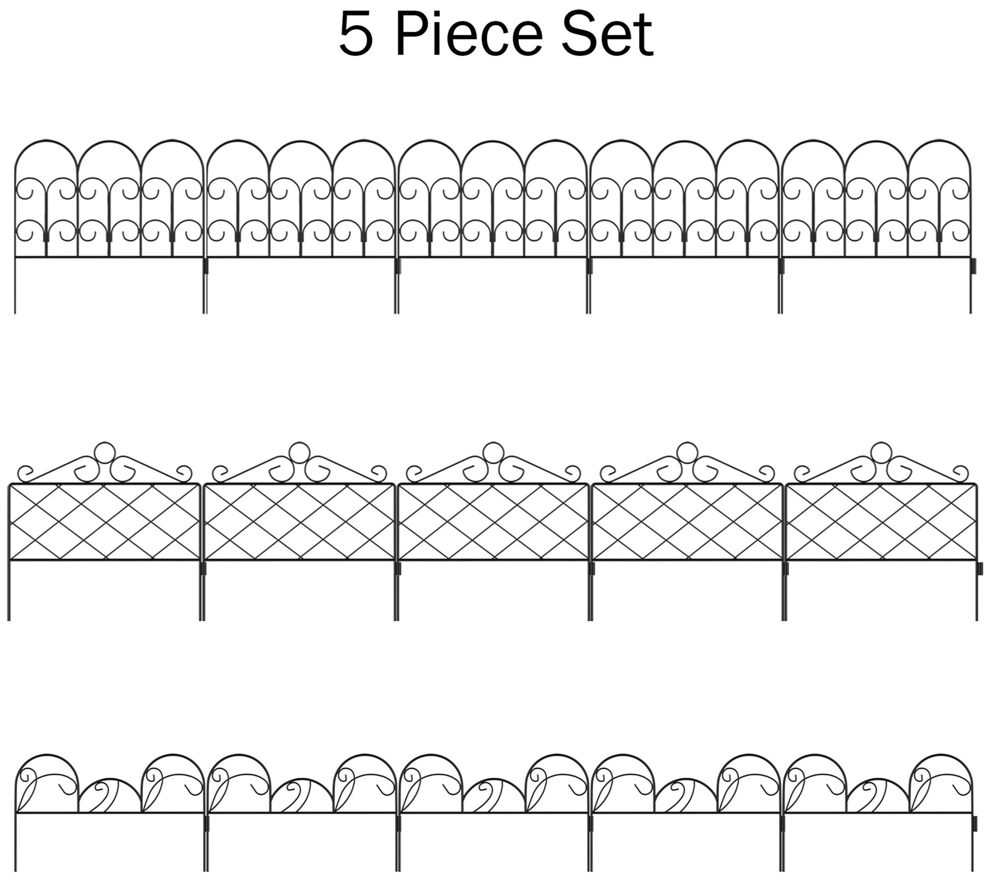Pure Garden Set of 5 Interlocking Panels MetalGarden Fencing - QVC.com