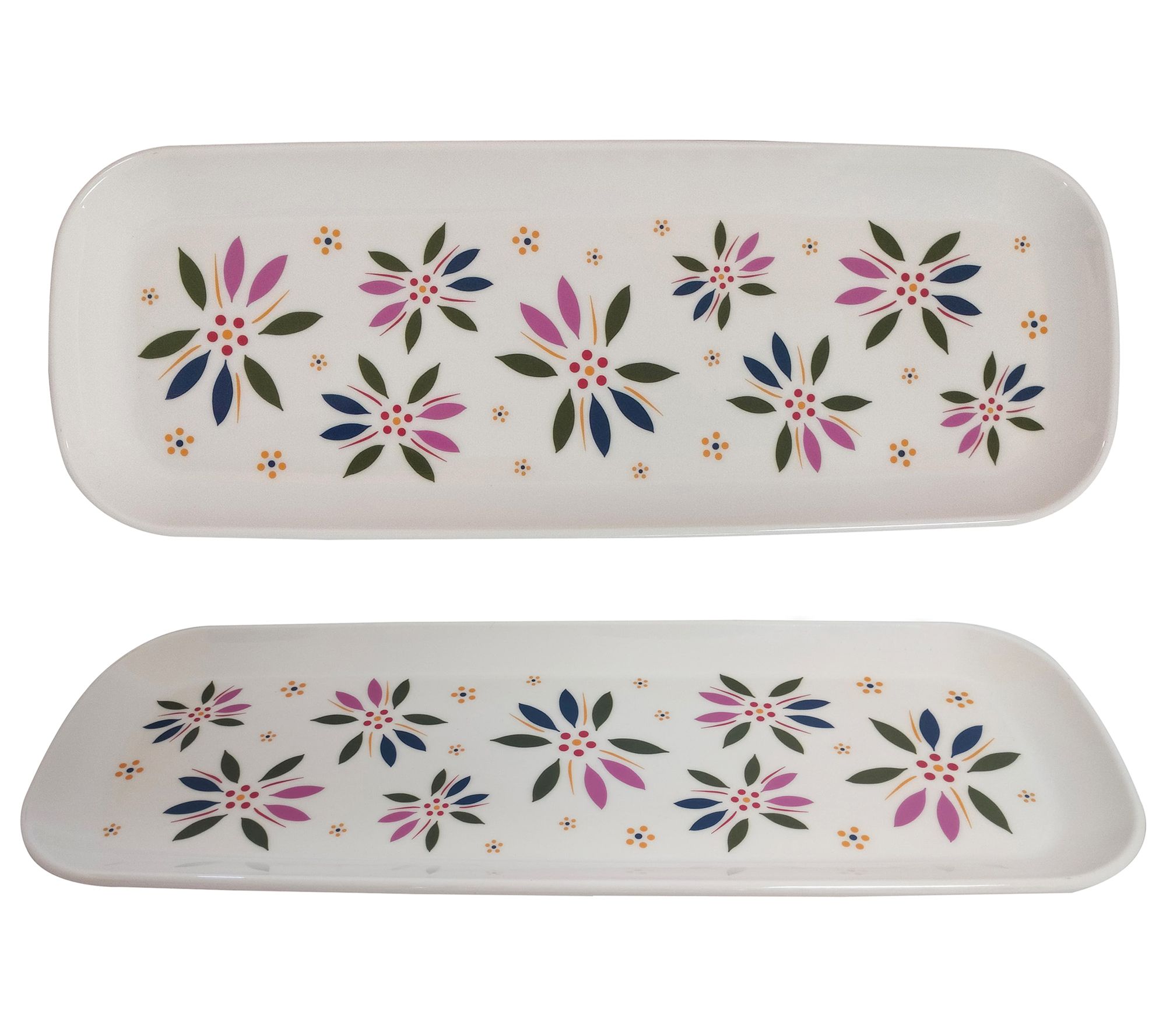 Temp-tations Old World Set of 2 Melamine Serving Trays