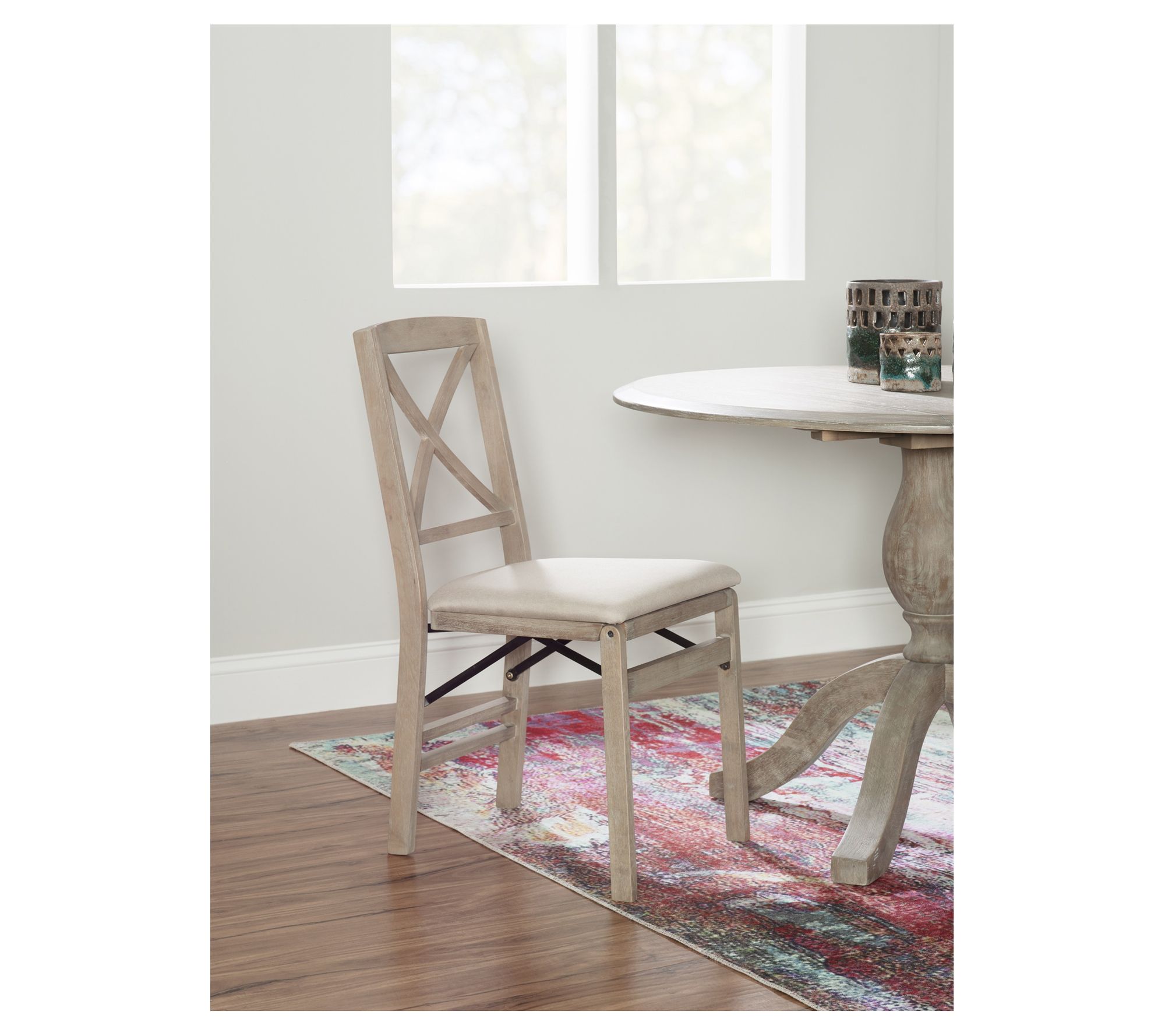 Linon Home Decor Set of 2 Gabe XBack Folding Chairs