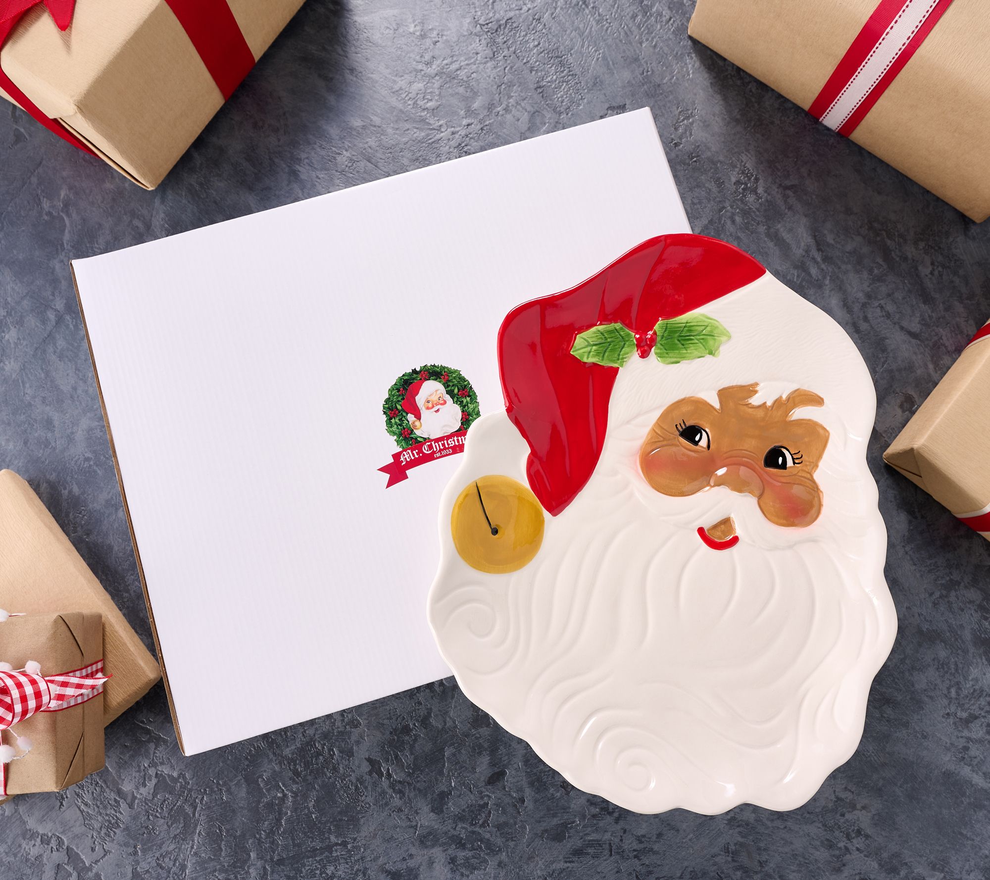 Mr. Christmas 14" Nostalgic Holiday Platter with Gift Box