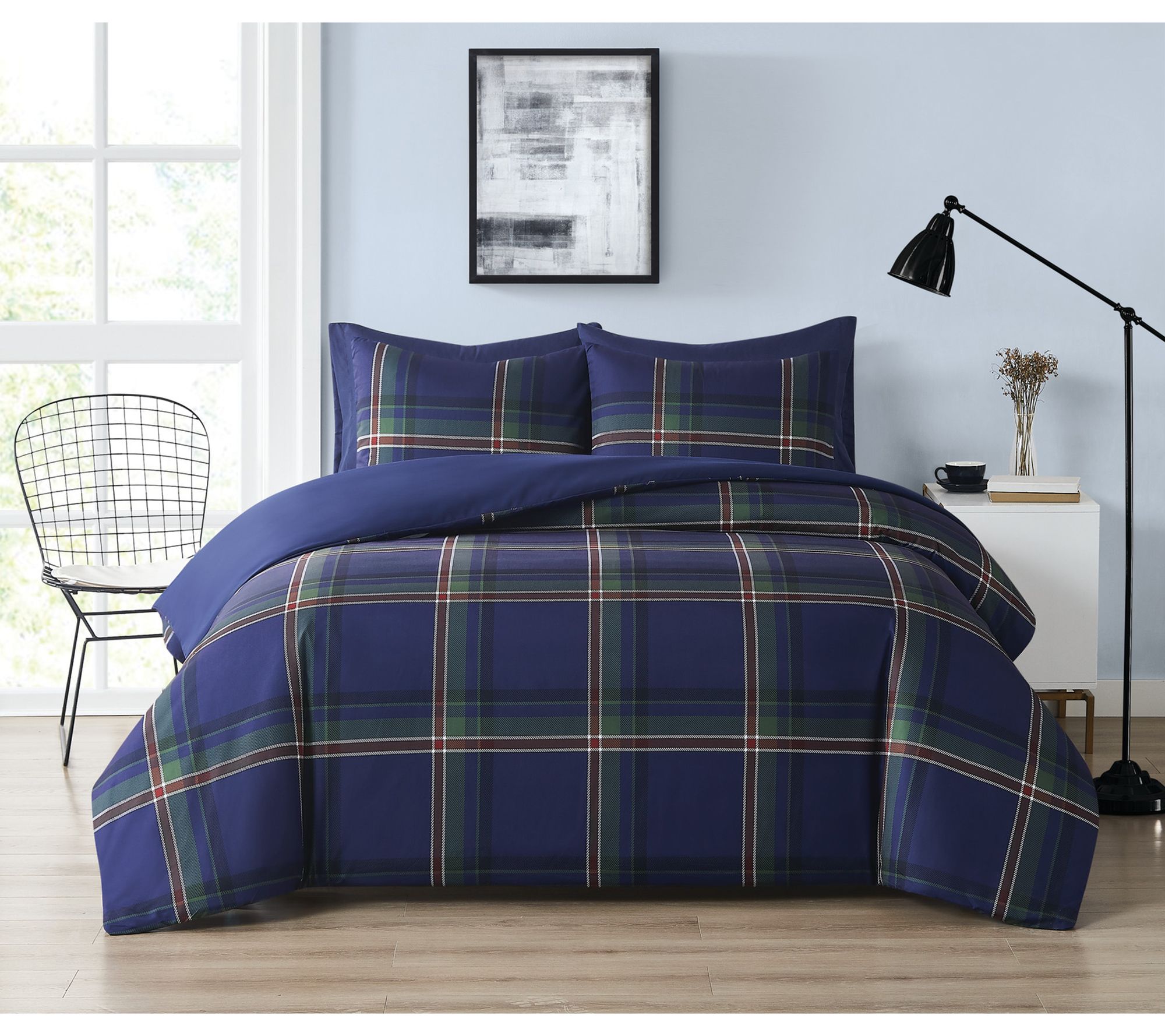 Truly Soft Bronson Plaid Full/Queen 3 Piece Duvet Cover Set
