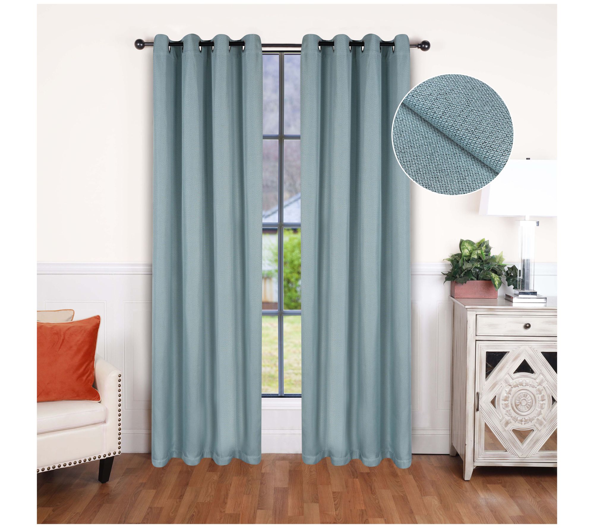 Superior Linen Blackout Curtain Panel Set, 52X72