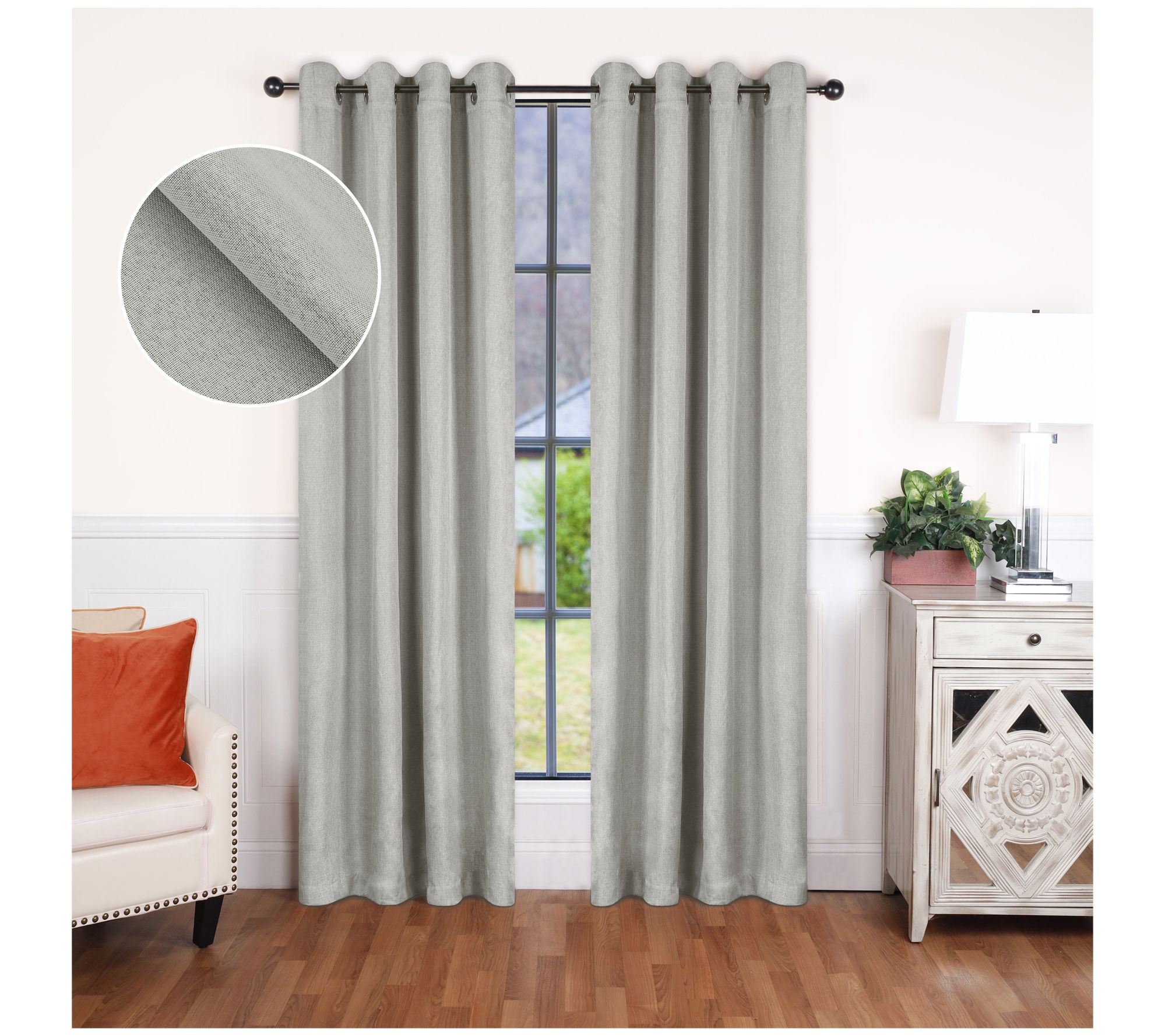Superior Linen Blackout Curtain Panel Set, 52X72