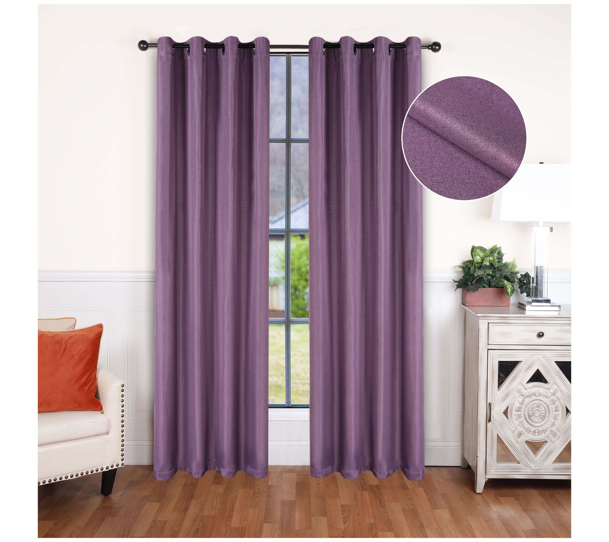 Superior Linen Blackout Curtain Panel Set, 52X72