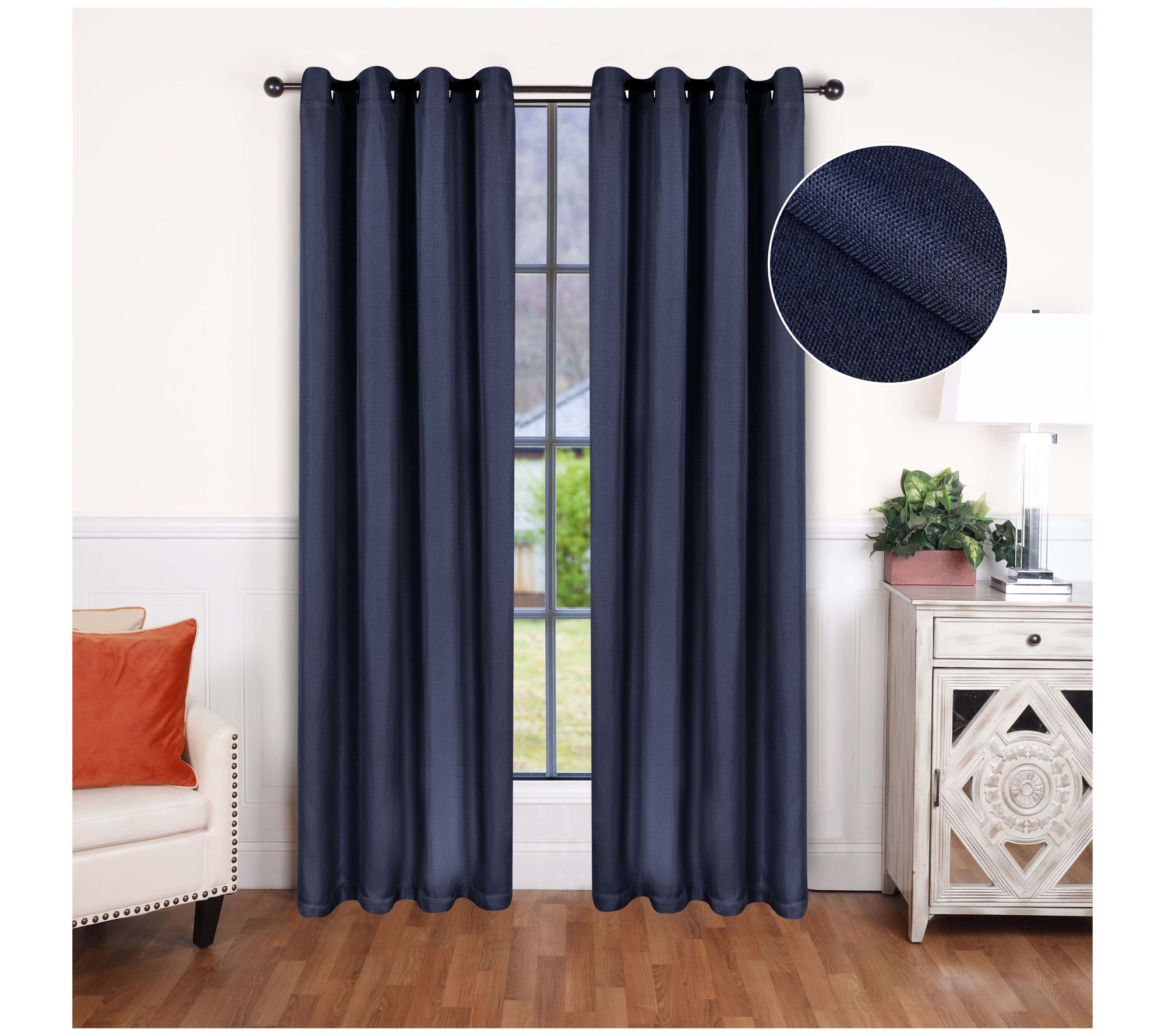 Superior Linen Blackout Curtain Panel Set, 52X72