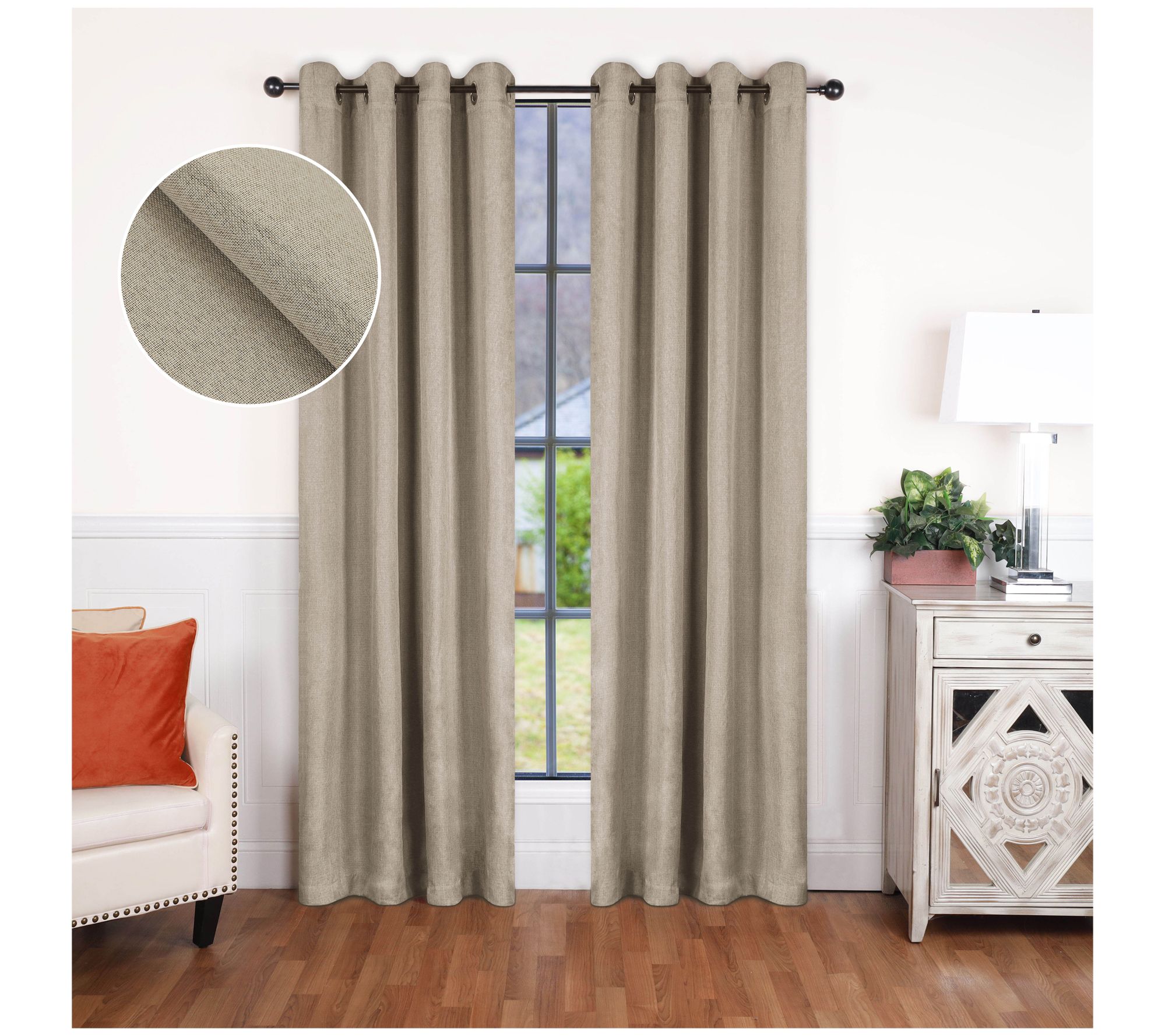 Superior Linen Blackout Curtain Panel Set, 52X72