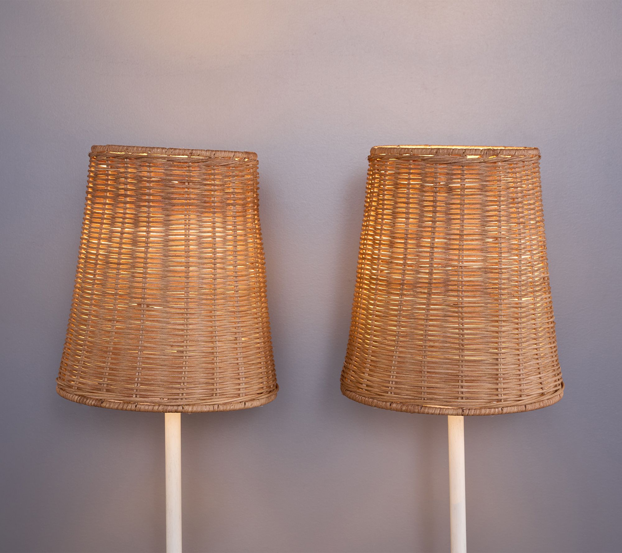 Set of Wicker Lamp Shades by Valerie