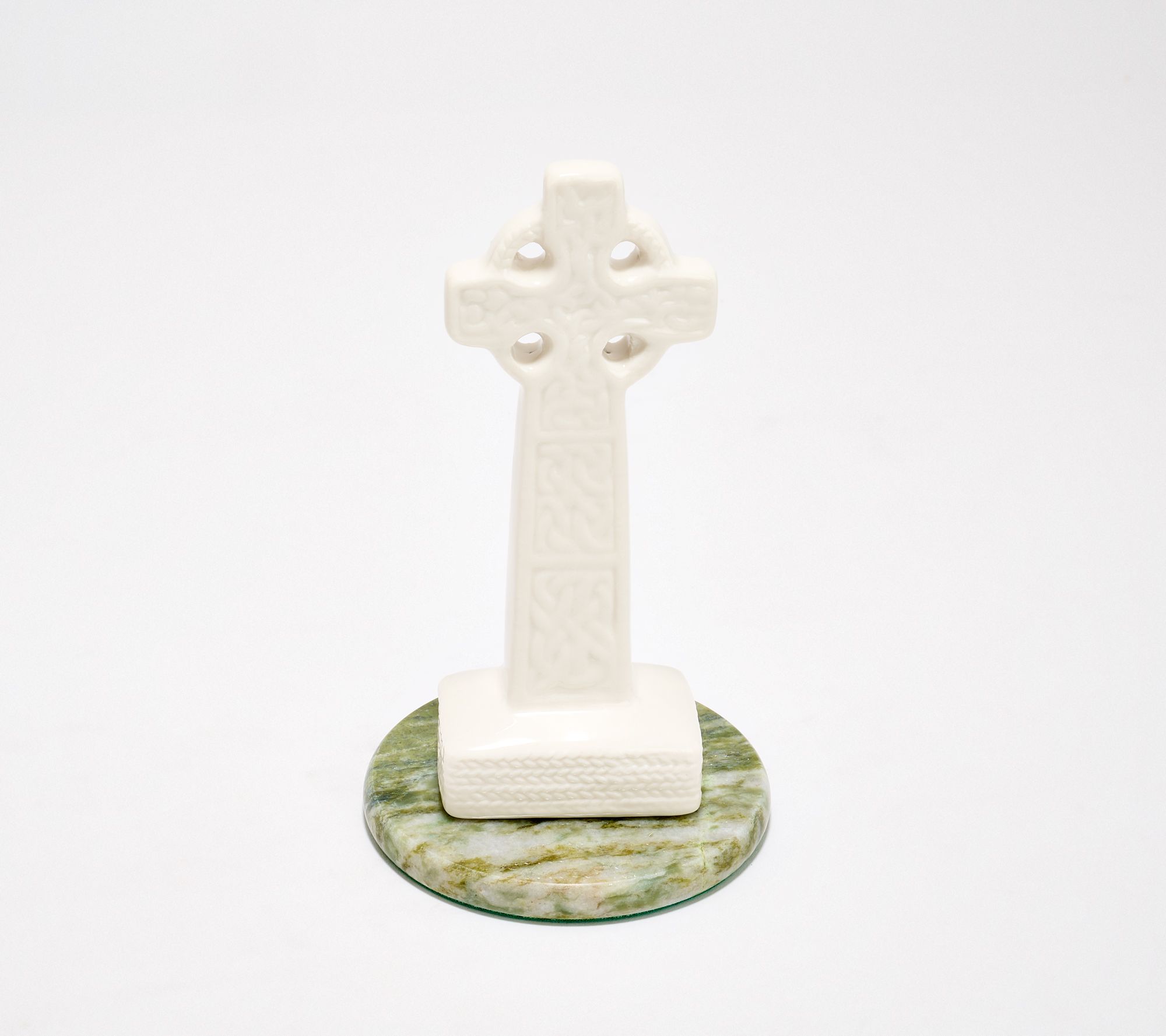 Connemara Marble Ceramic Celtic Cross w/ Marble Base