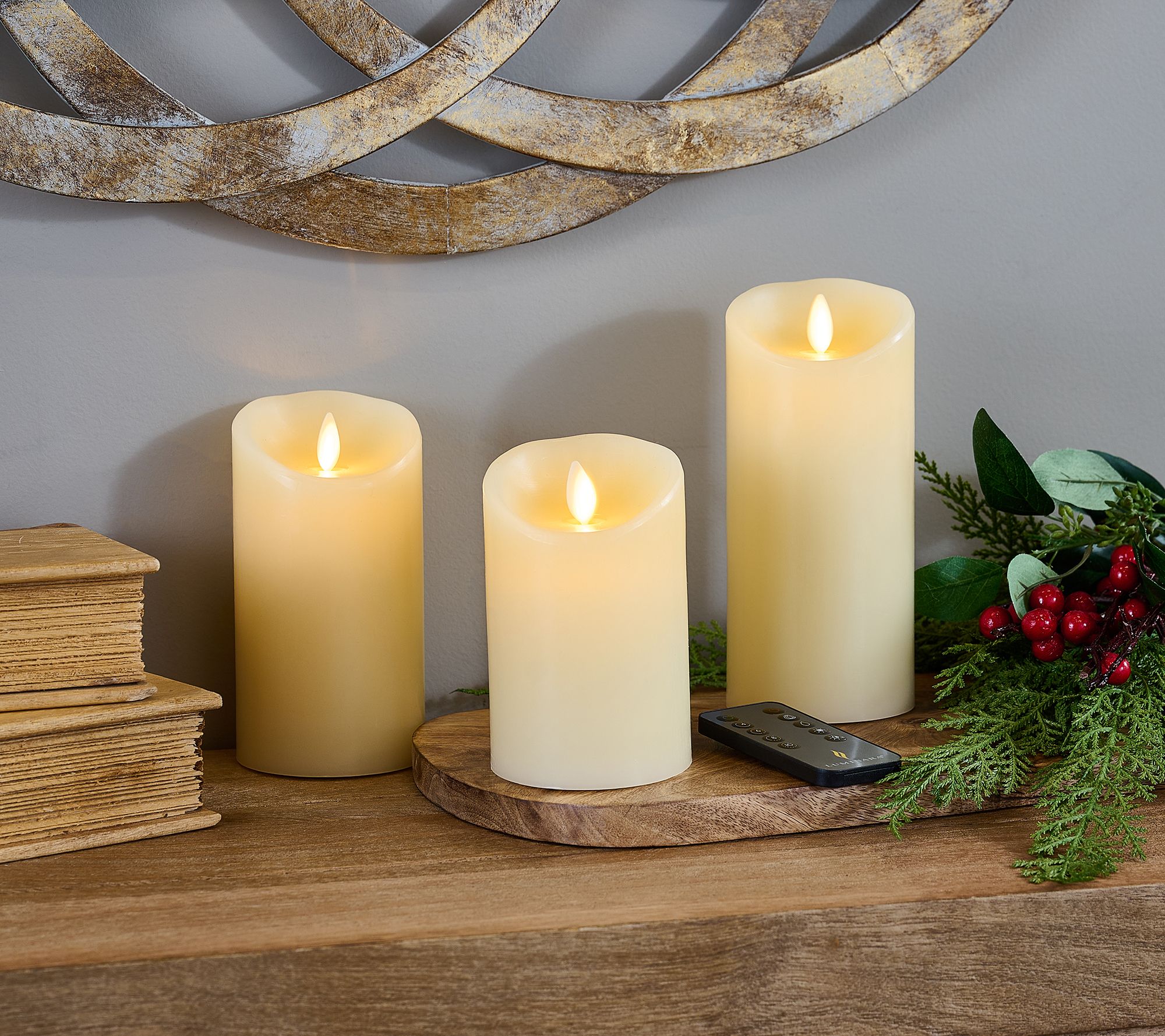 "As Is" Luminara Set of 3 Colorscape Flameless Pillars