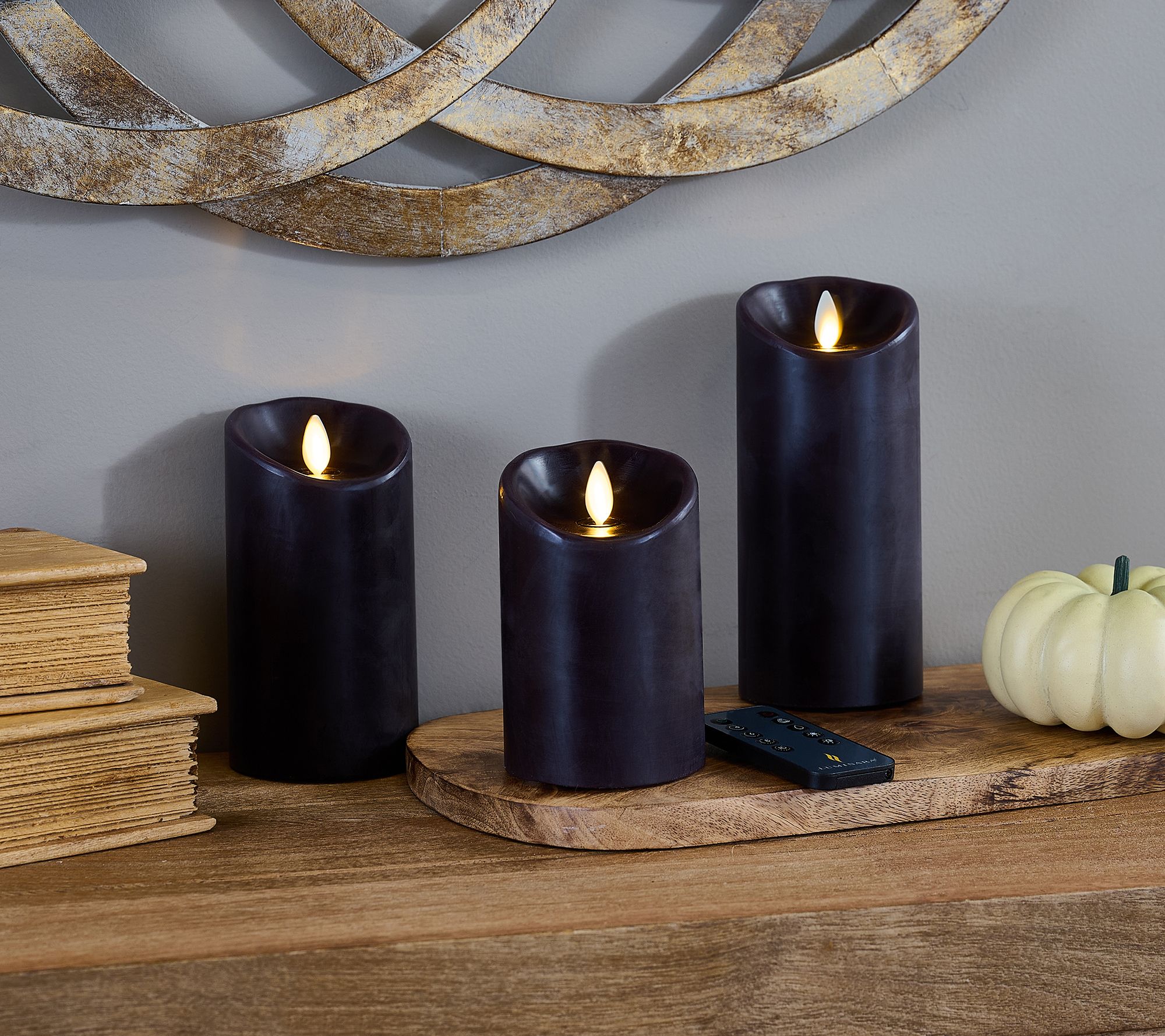 "As Is" Luminara Set of 3 Colorscape Flameless Pillars