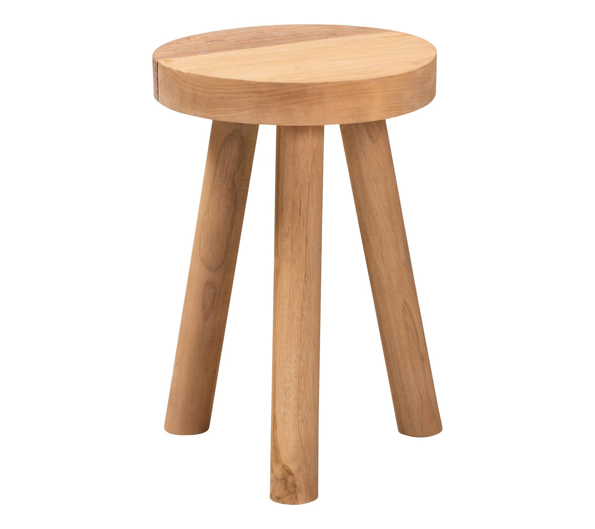 bali & pari Terah Natural Brown Teak Wood Ottoman Footstool