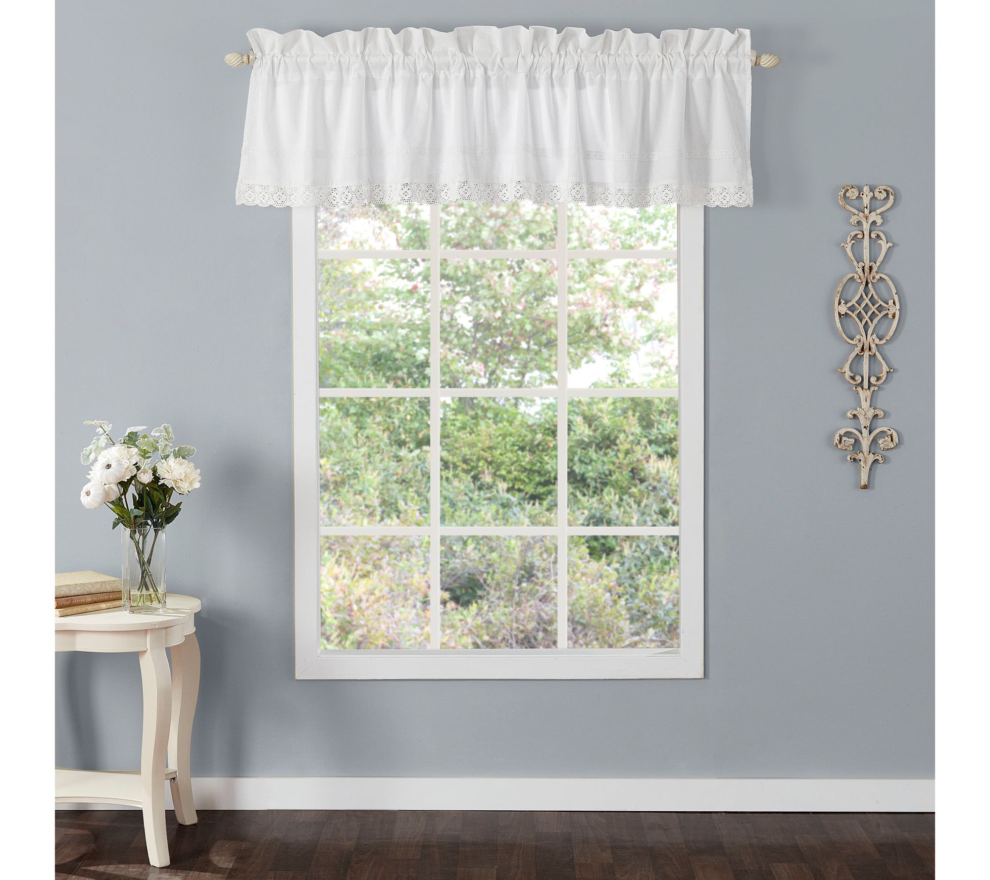 Laura Ashley Annabella 86X15 White Window Valance