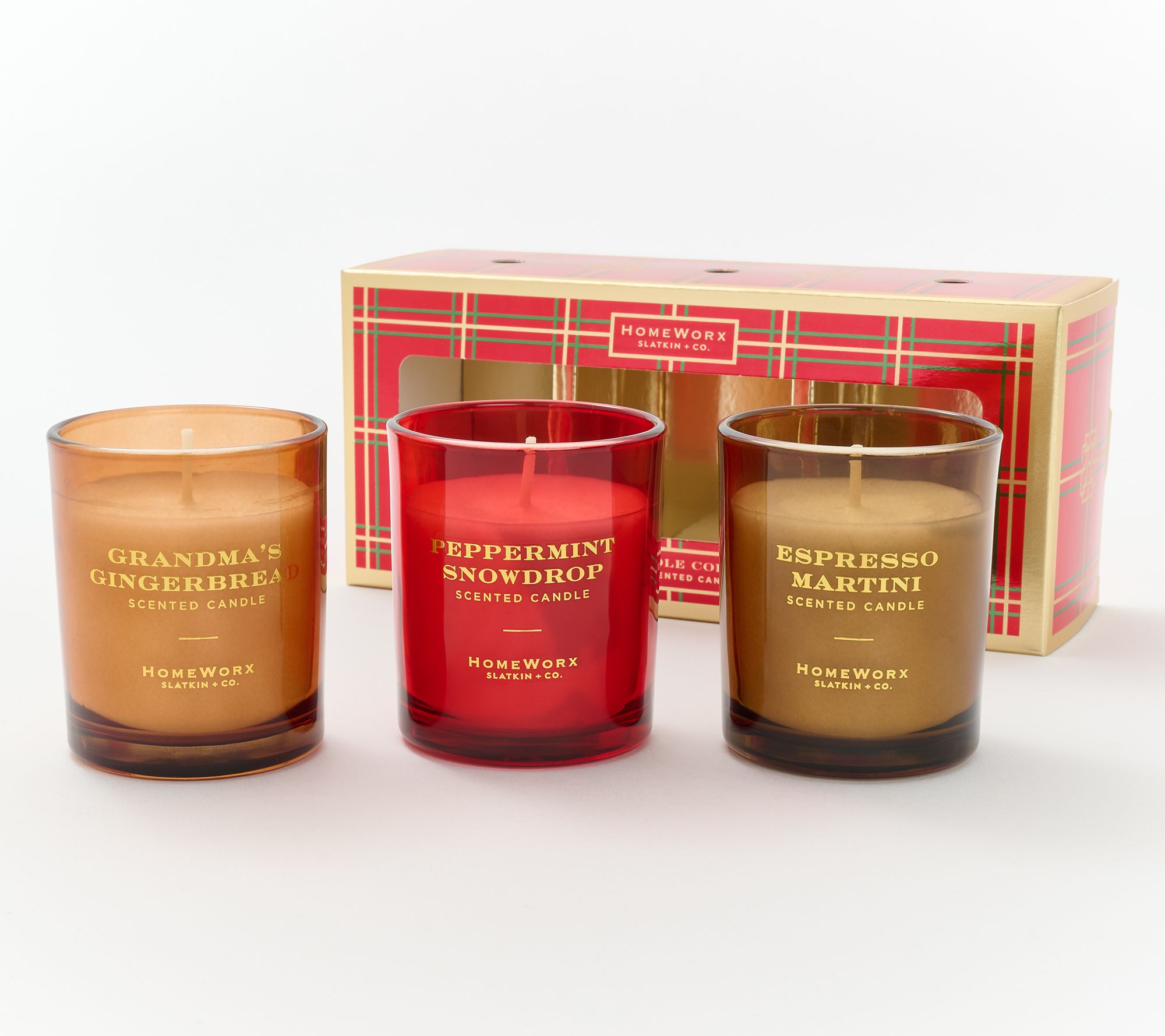 As Is HomeWorx by Slatkin & Co. 3-pc Holiday Candle Set