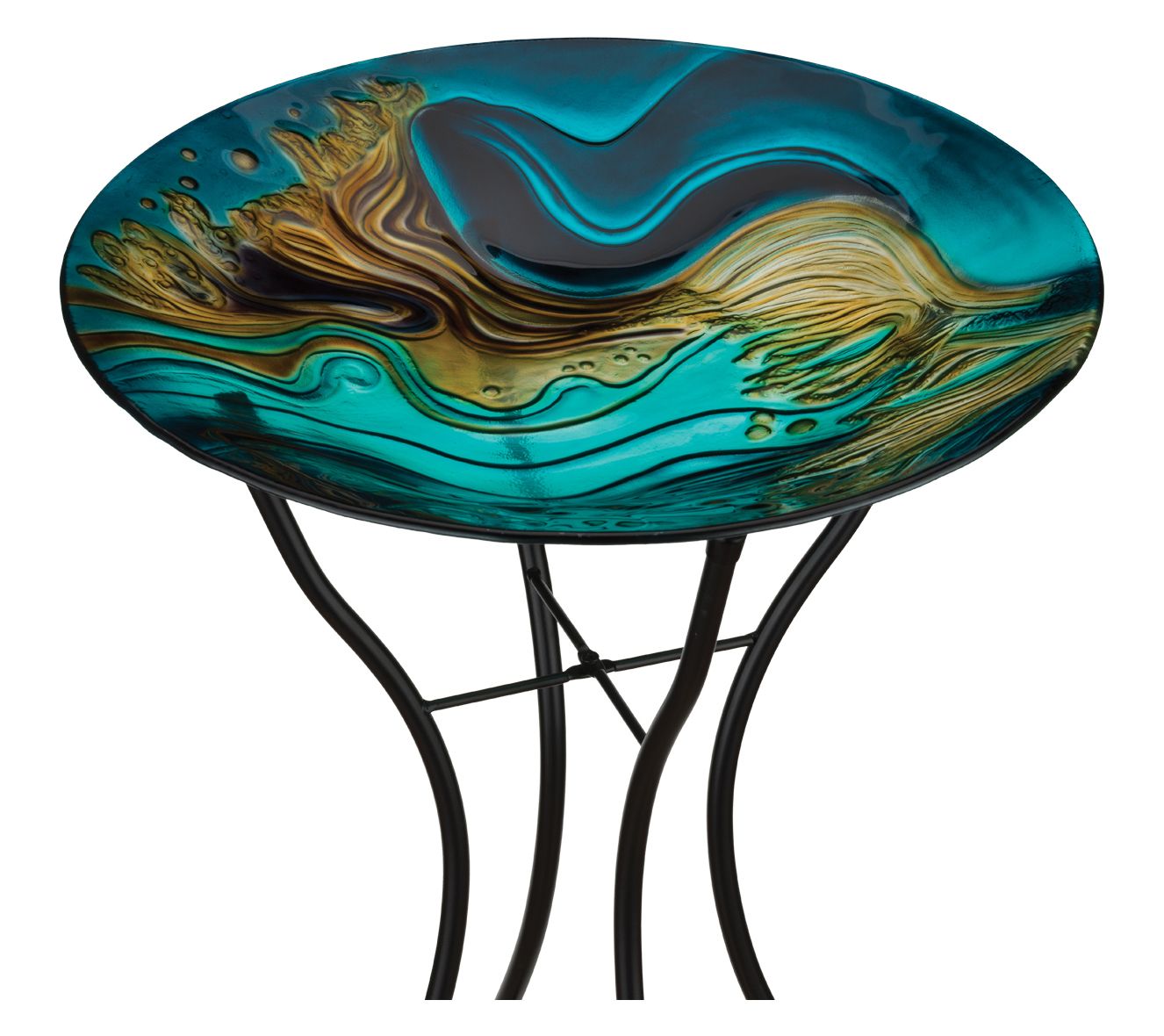 Regal Art & Gift 18" Birdbath with Stand - Swirl Green