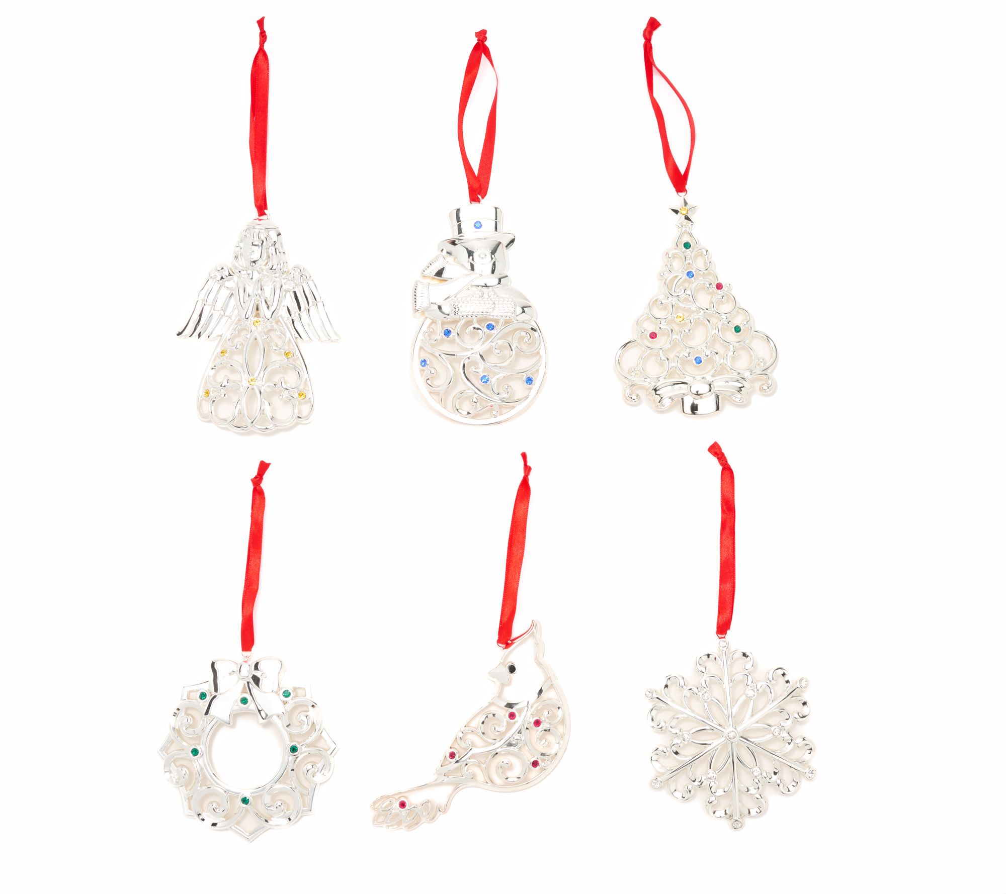 Lenox 6-Piece Sparkle & Scroll Ornament Set