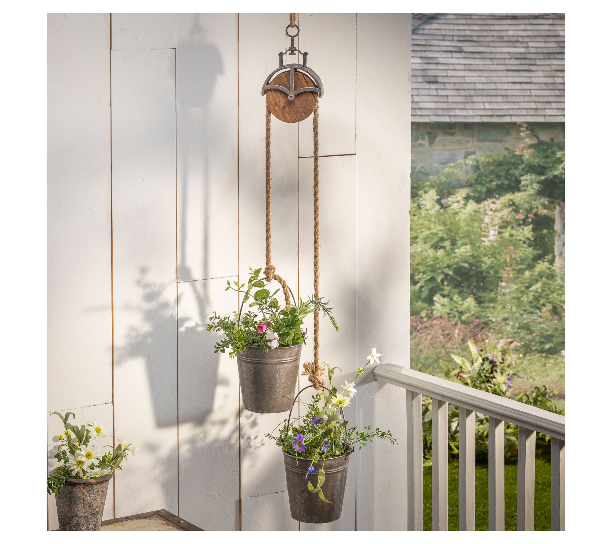 44 In Farmhouse Pulley Planters by Gerson International