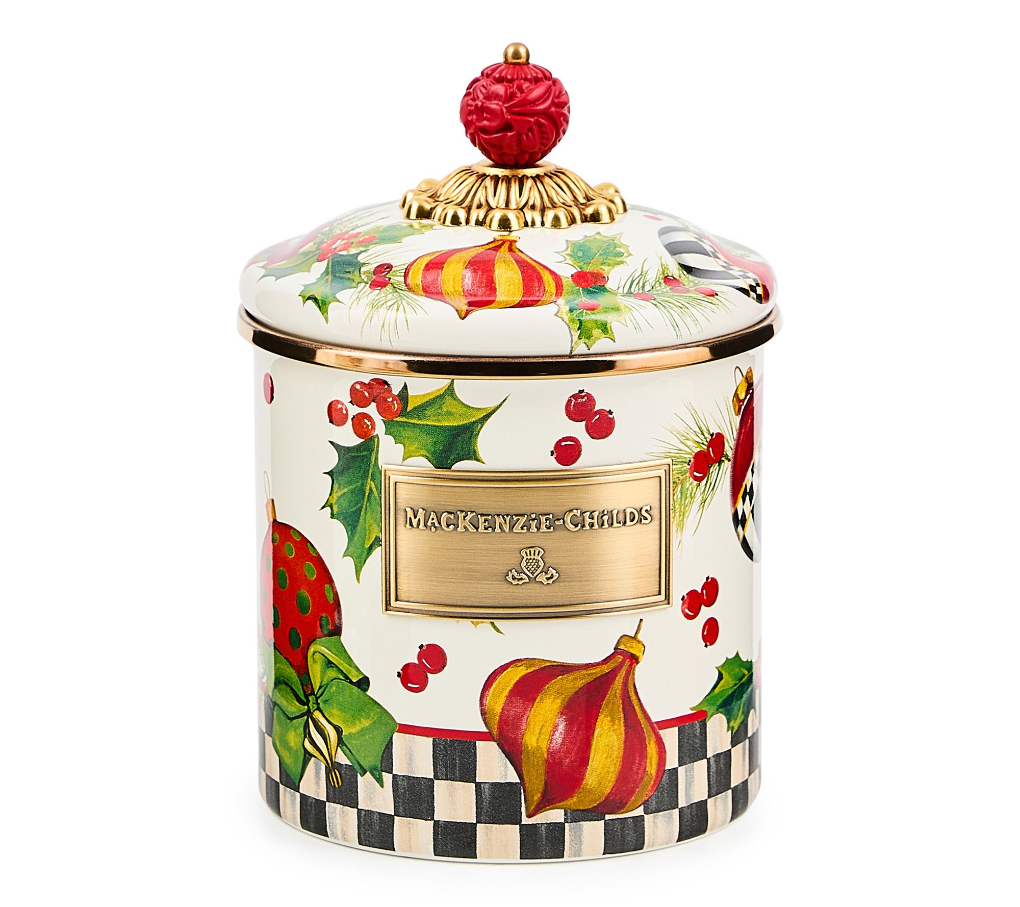 MacKenzie- Childs Deck The Halls Sm, Md, Lg Canister Set - QVC.com