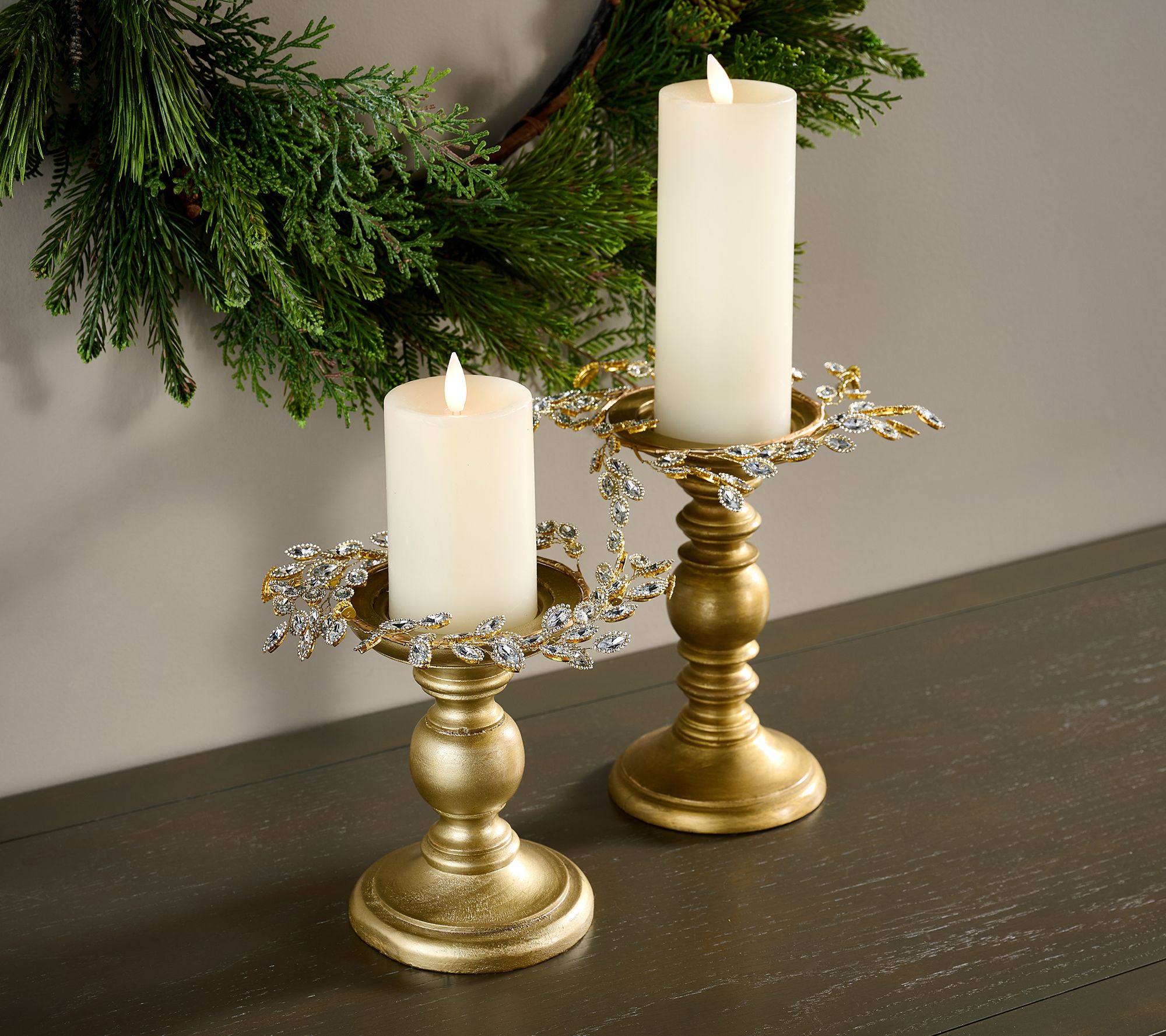 Set of 2 Faceted Gem Candle Rings by Valerie