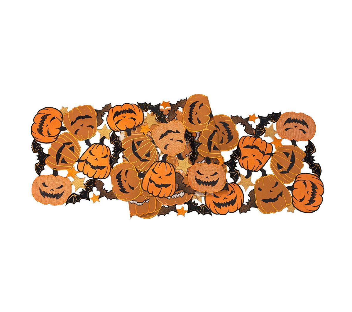Jack-o'-Lantern and Bat Table Runner by Valerie