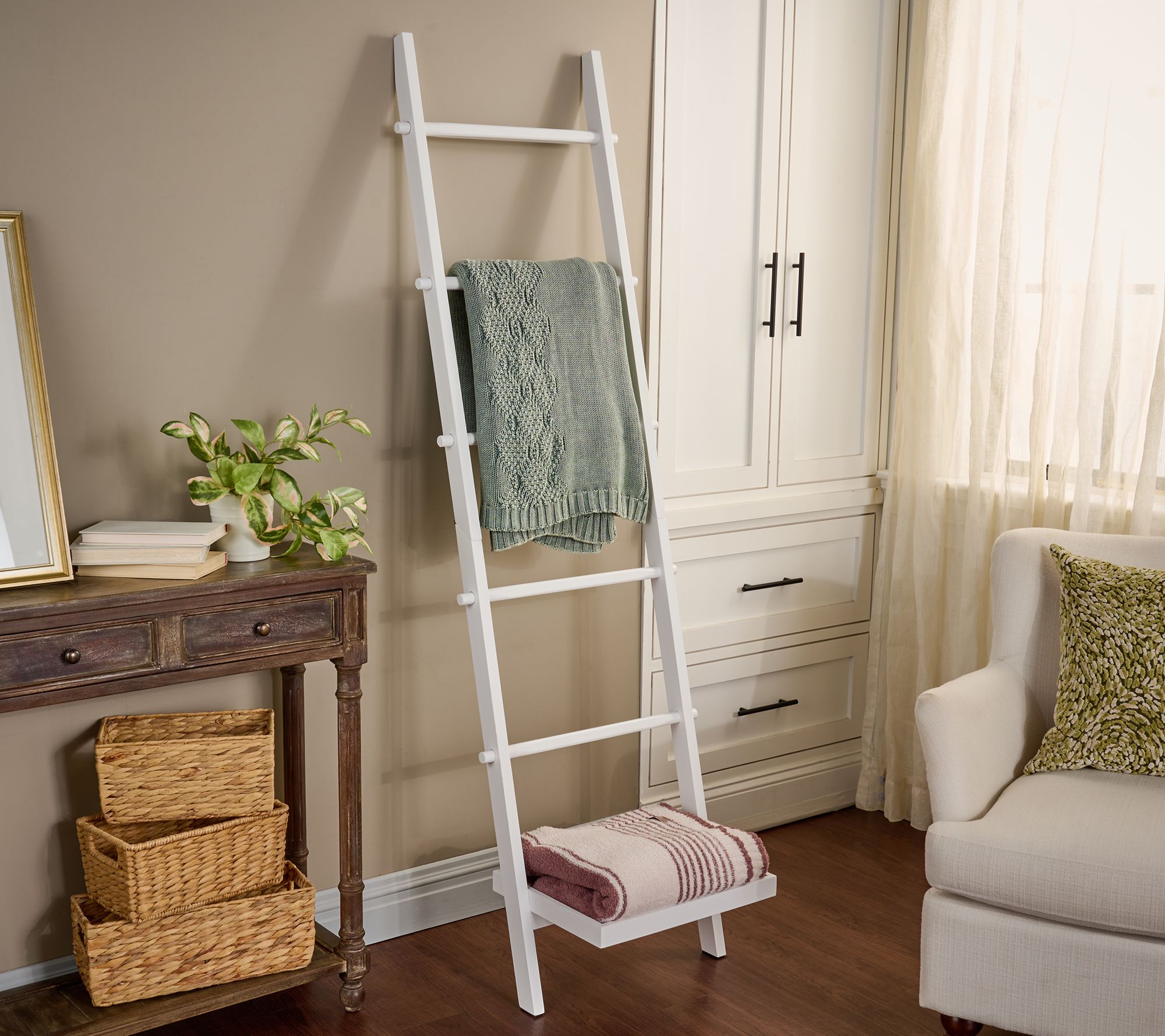 "As Is" 6' Blanket Ladder with Bottom Shelf by Kim Gravel