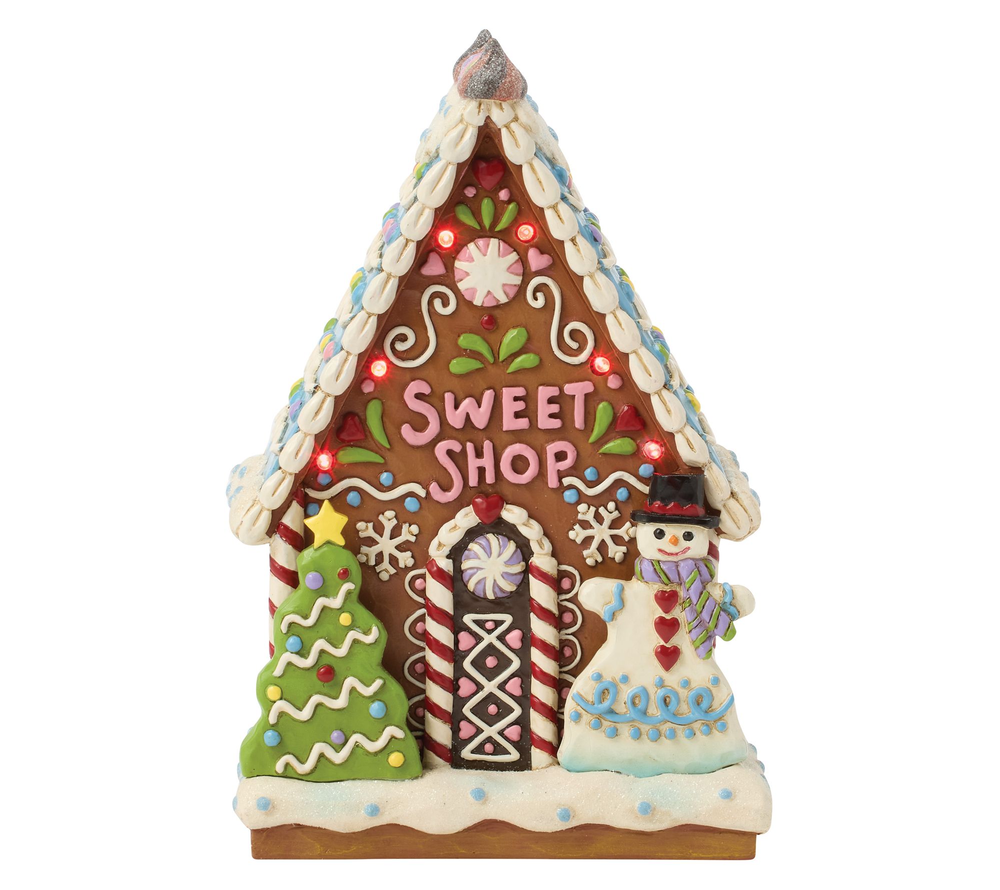 Jim Shore Heartwood Creek Gingerbread LED SweetShop Fig 6.5in