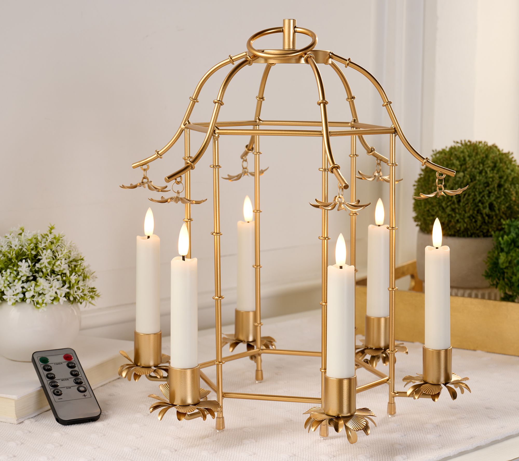 "As Is" Metal Lantern with Flameless Taper Candles