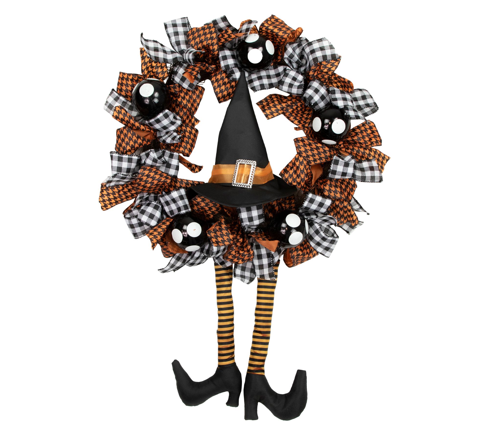 Northlight Witch with Bows Halloween Wreath 24" Unlit