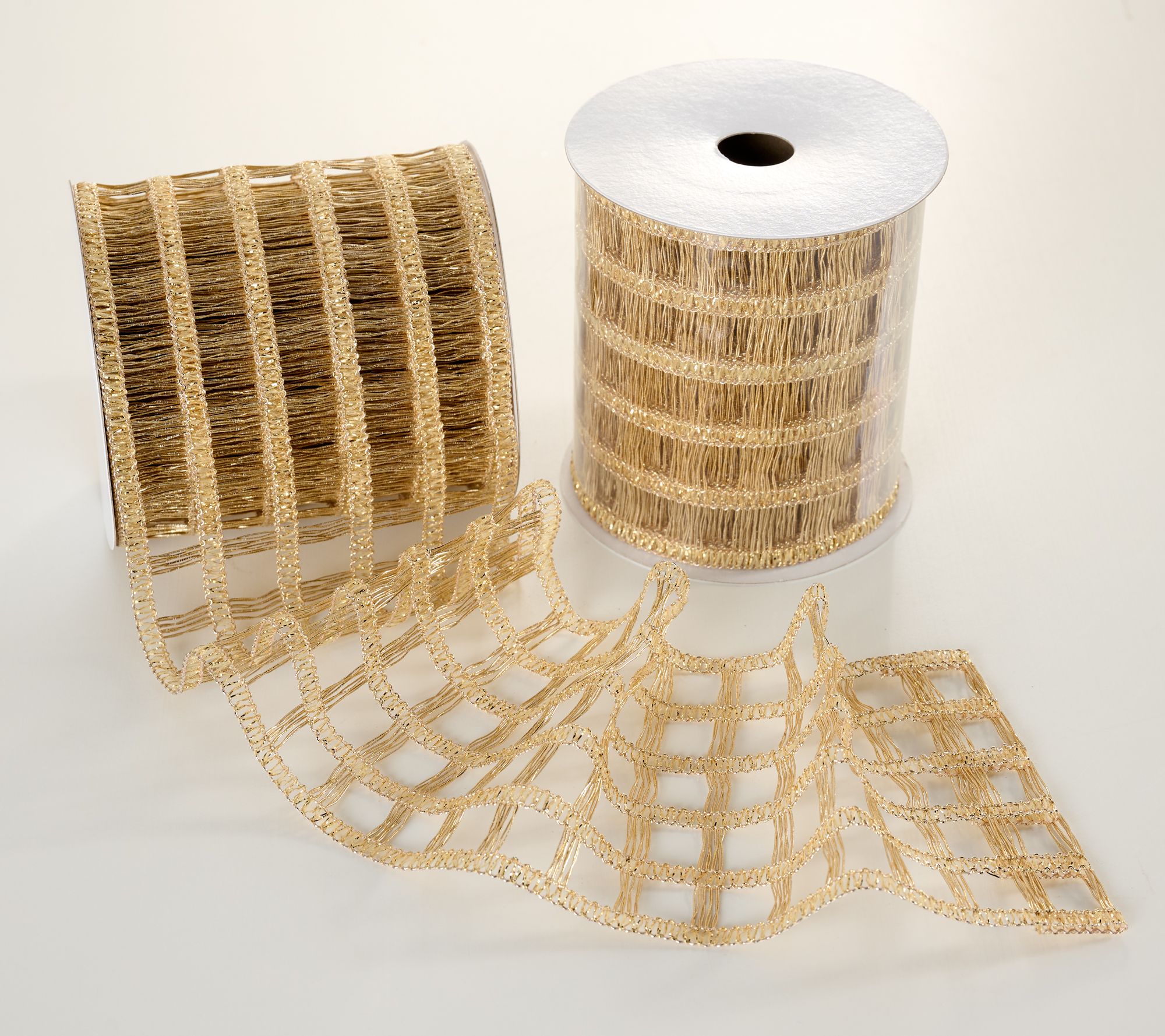 "As Is" Set of (2) 4" x 5 Yard Ribbon Spools by Valerie