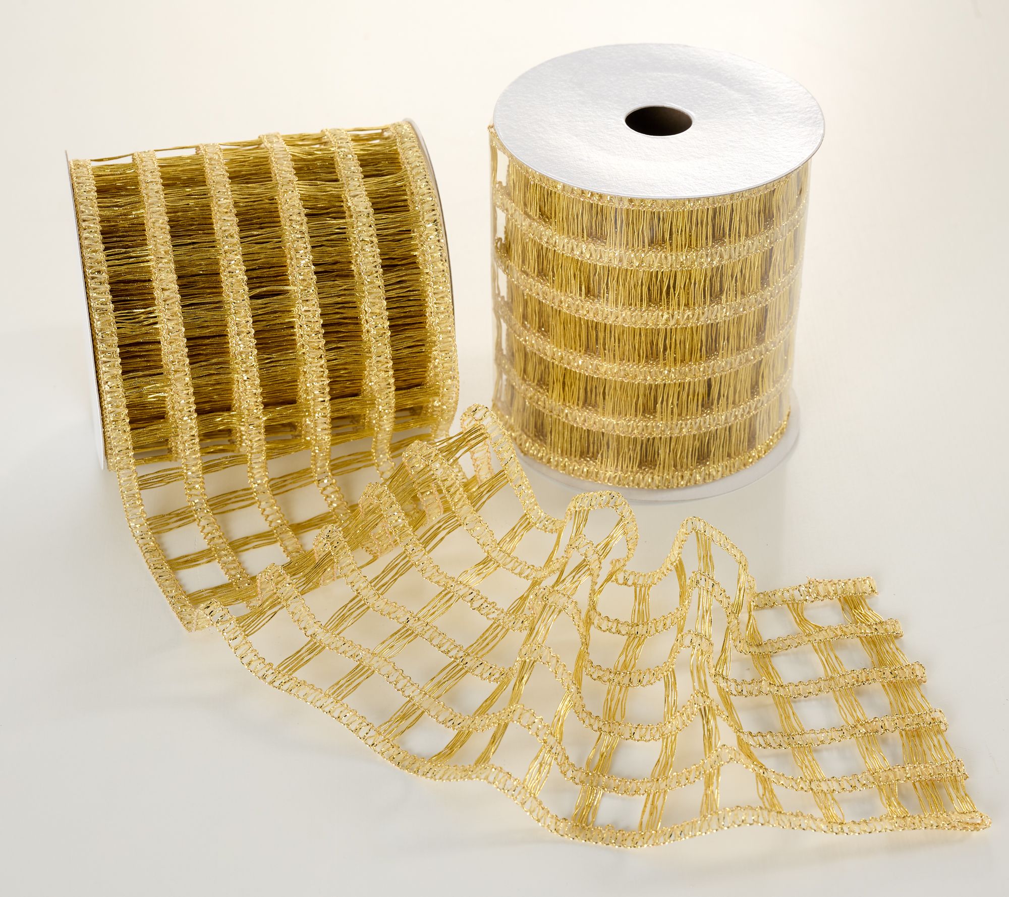 "As Is" Set of (2) 4" x 5 Yard Ribbon Spools by Valerie