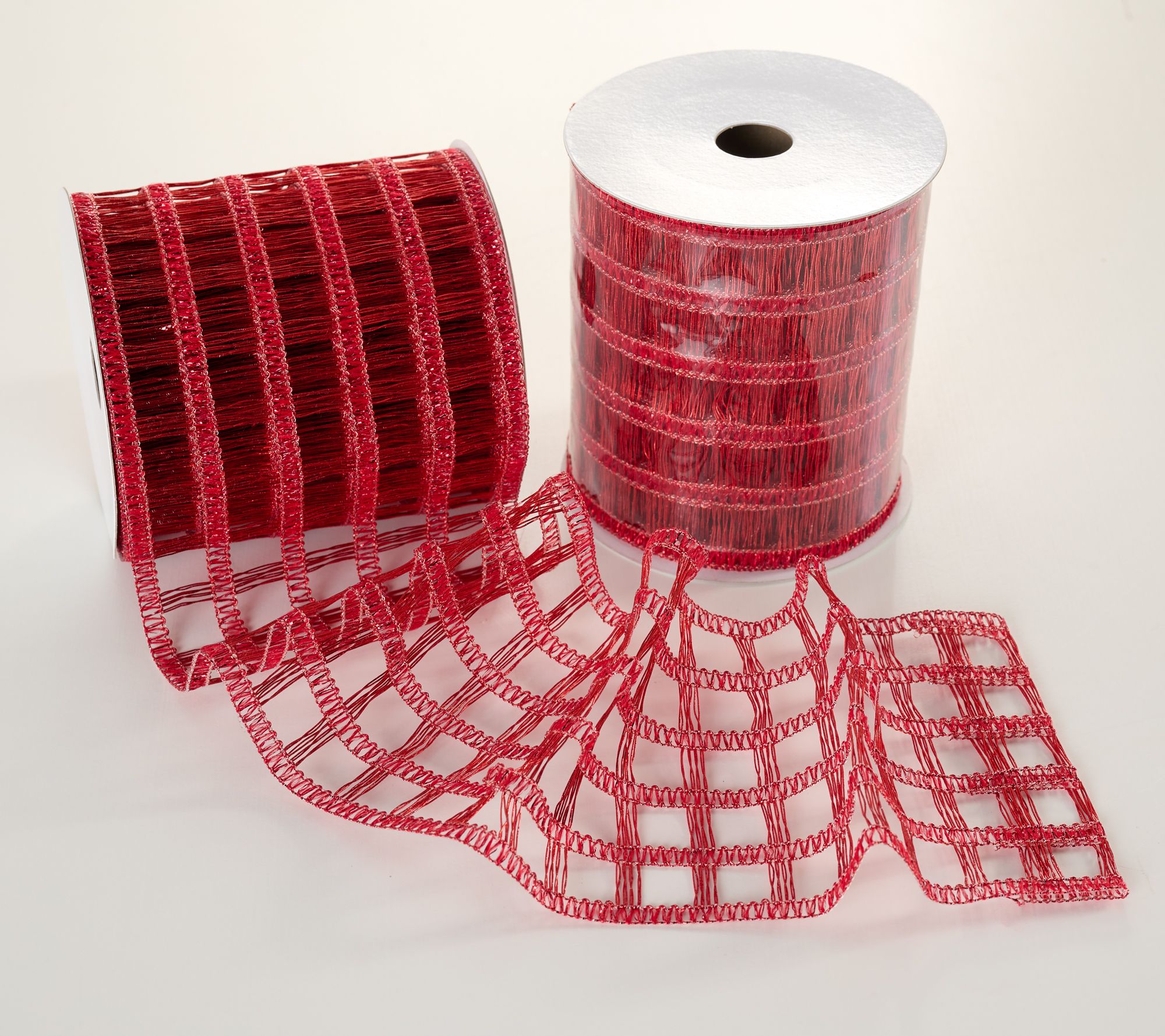 "As Is" Set of (2) 4" x 5 Yard Ribbon Spools by Valerie