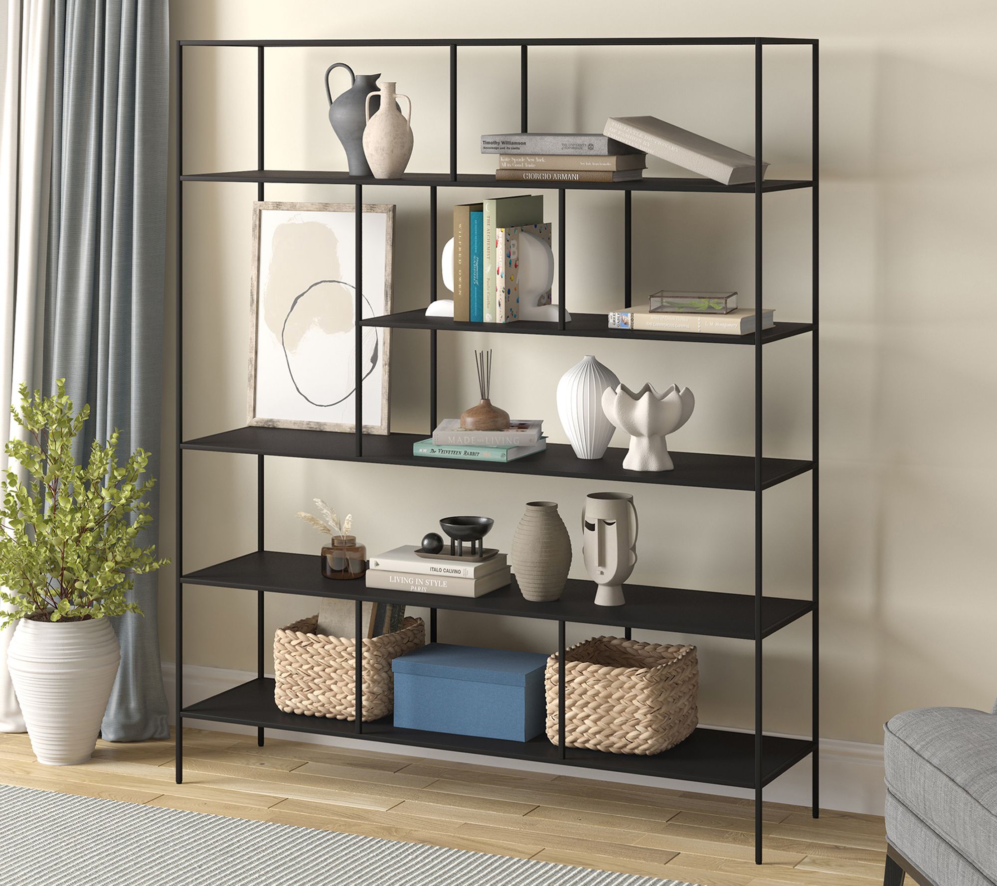 Hudson&Canal Whitmore 72" Tall Rectangular Bookcase