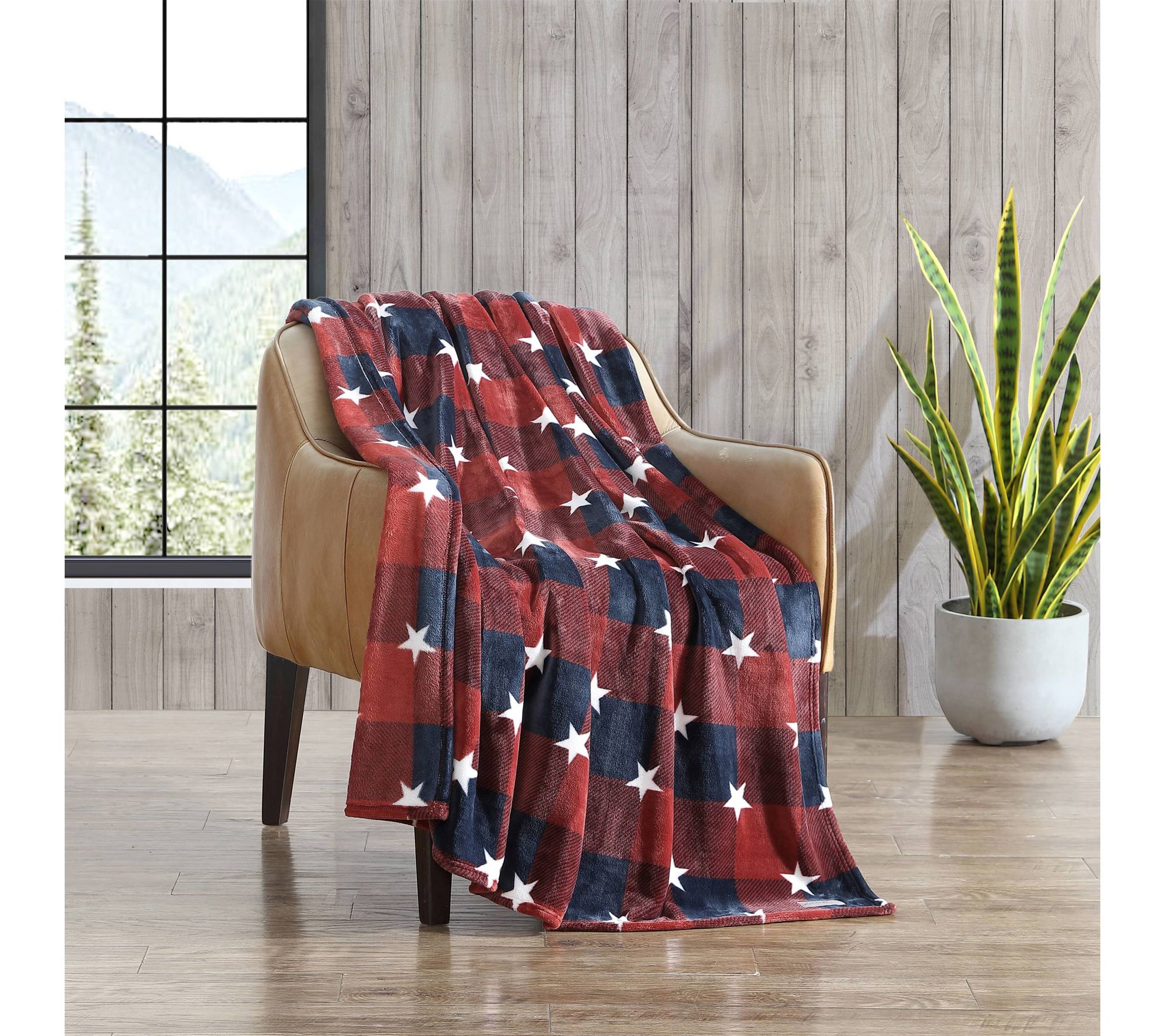 Eddie Bauer Americana Plush Fleece Throw Blanket