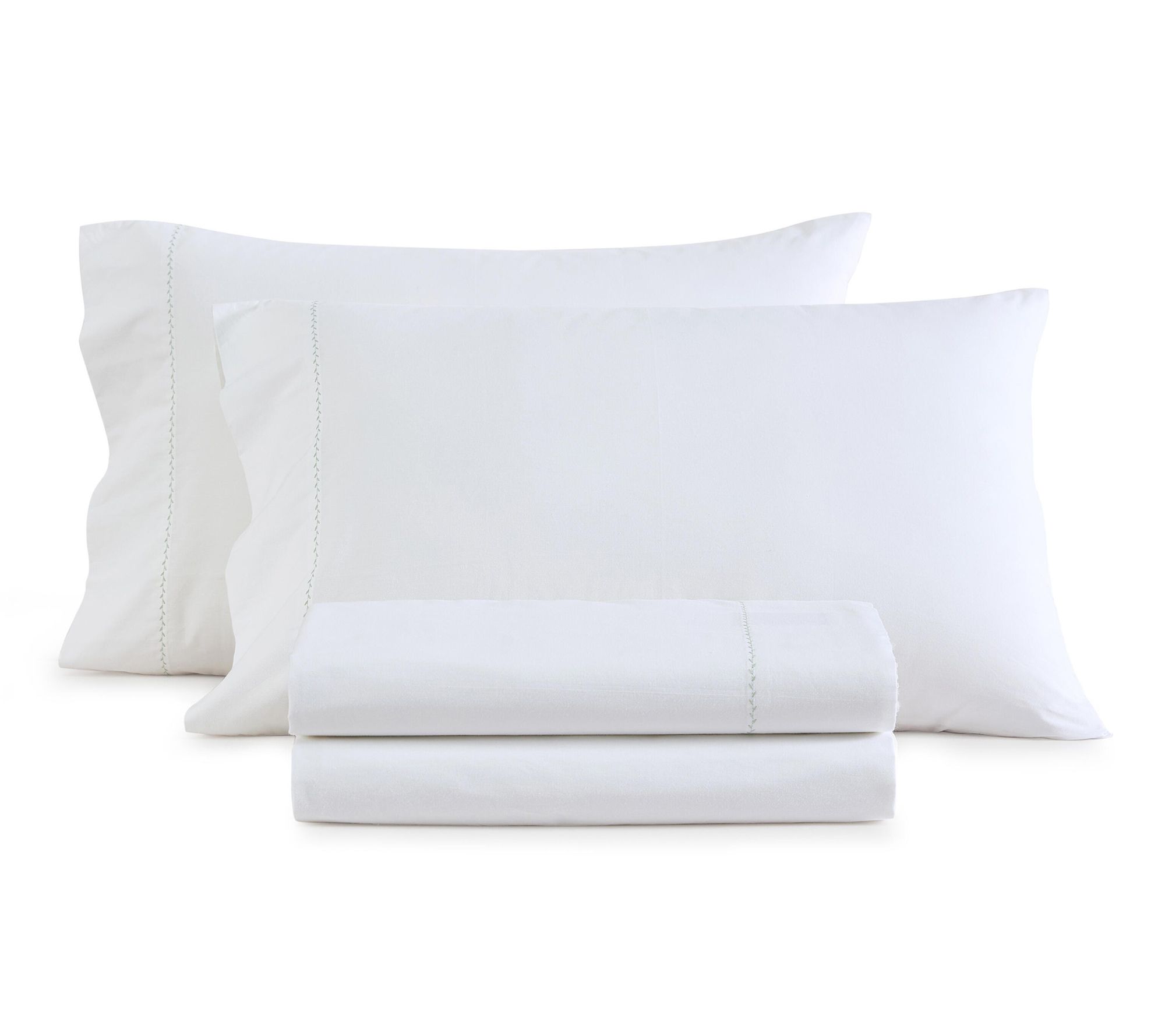 Martha Stewart Lilly Pond Leaf Green Cotton Full Sheet Set