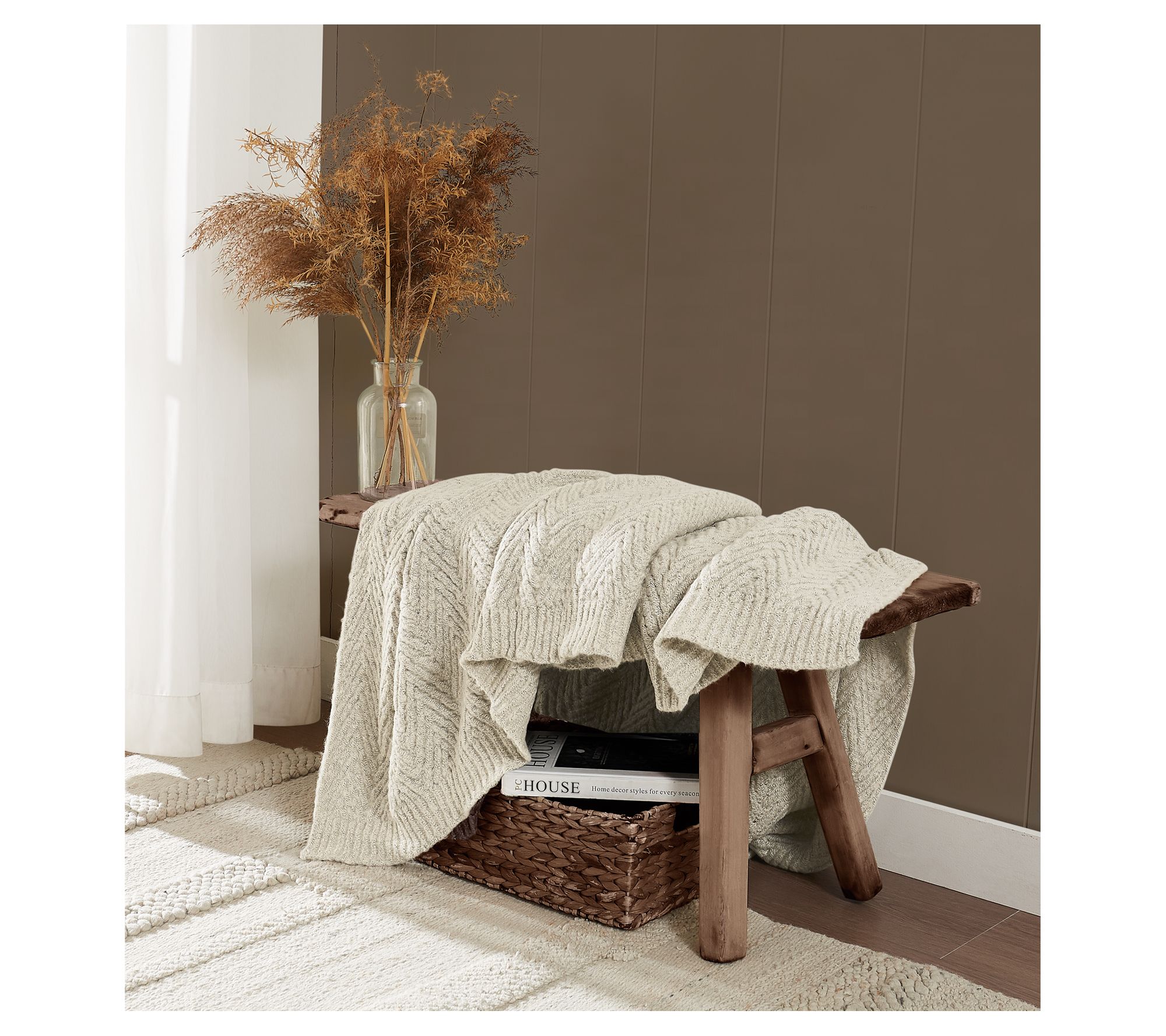 Frye Chevron Faux Mohair 50x70 Throw