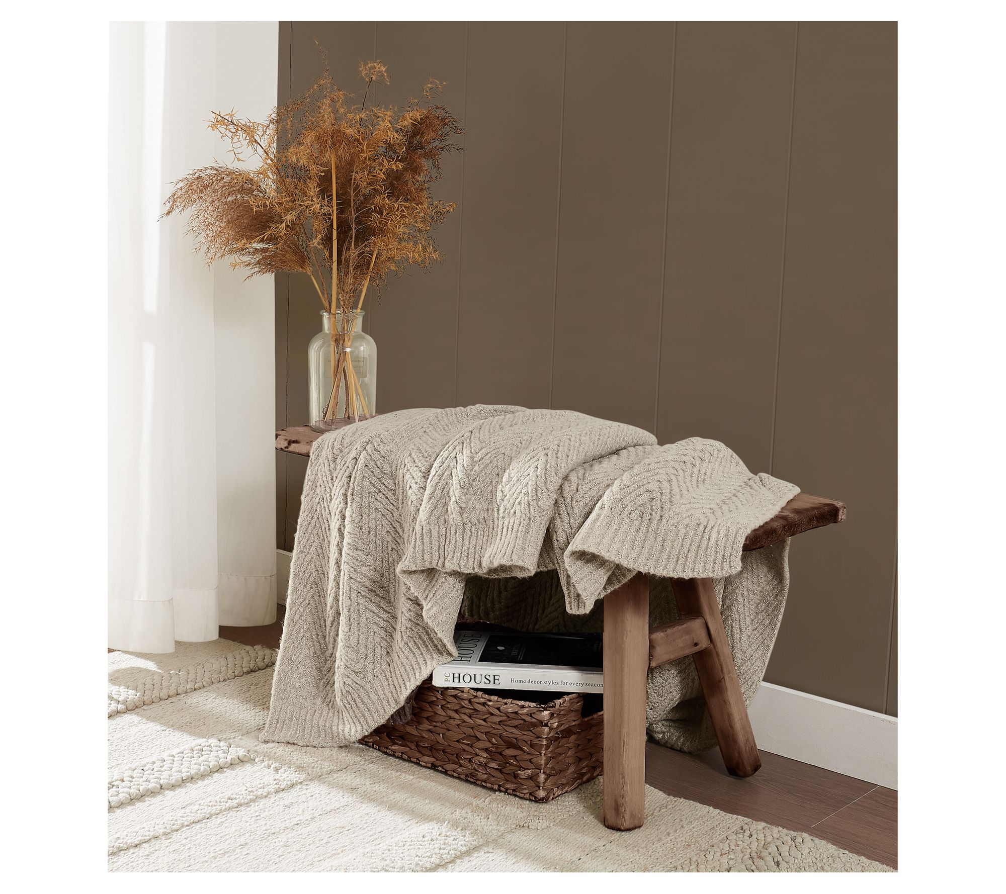 Frye Chevron Faux Mohair 50x70 Throw