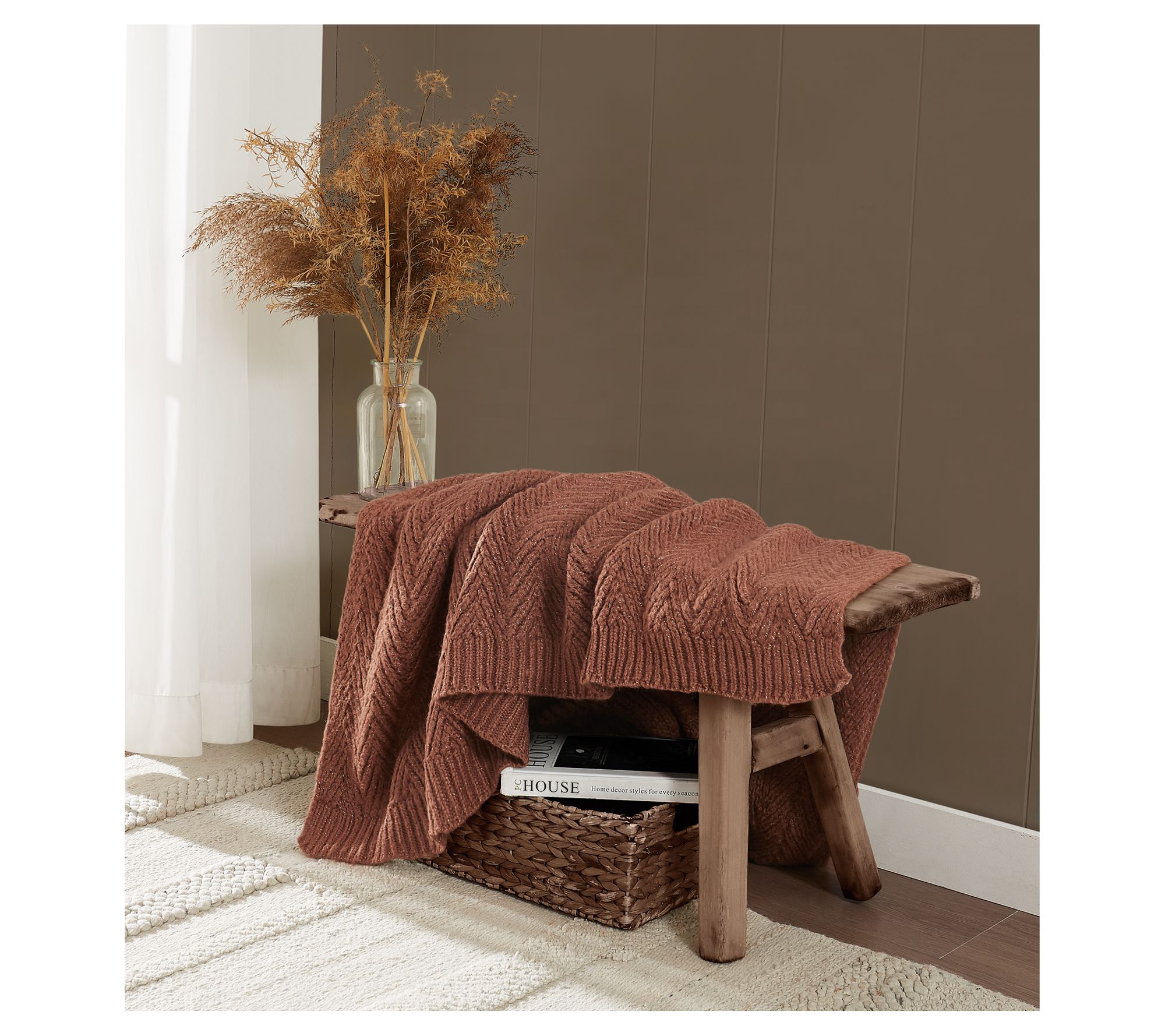 Frye Chevron Faux Mohair 50x70 Throw