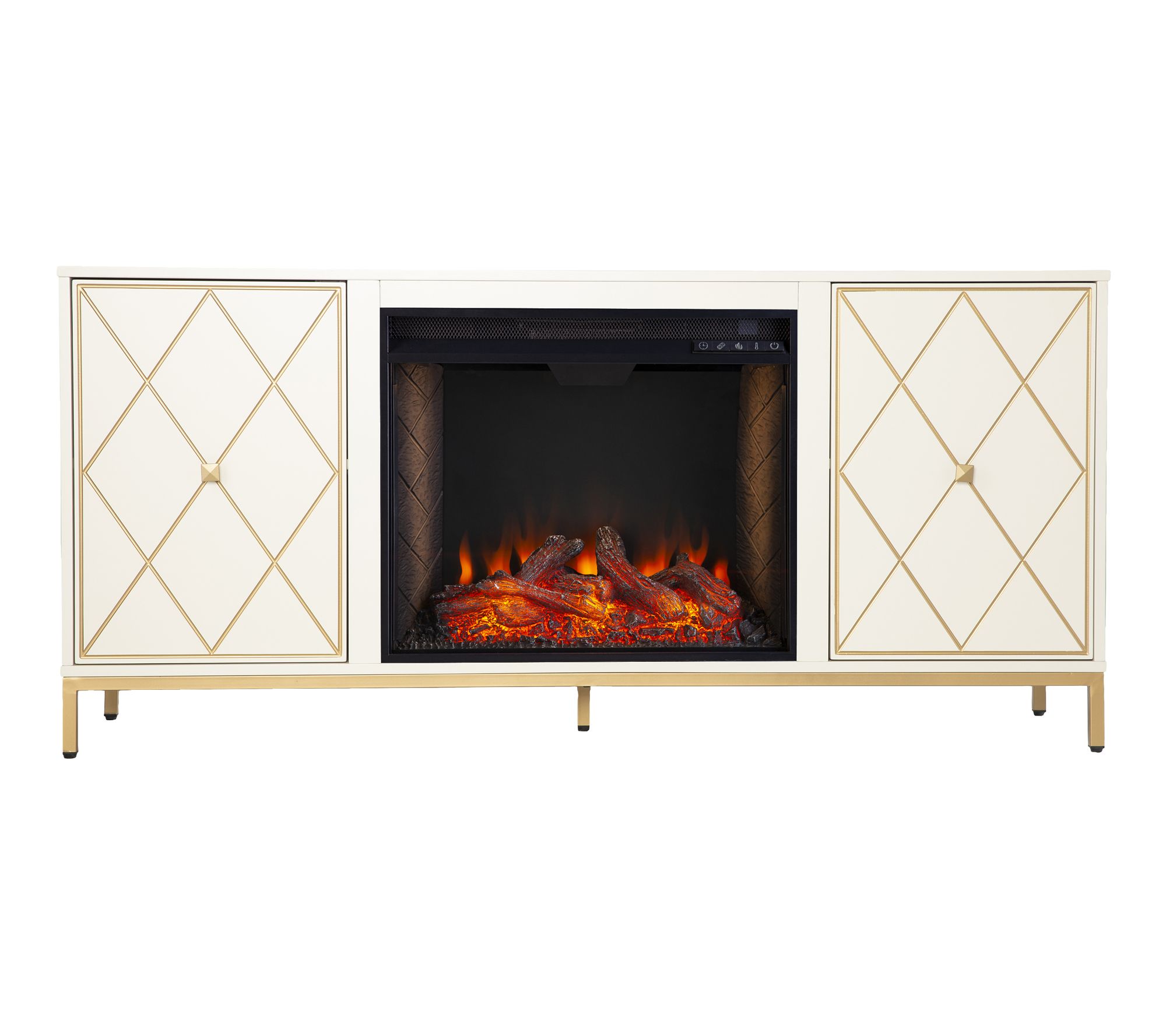 SEI Marradi Criss Cross Electric Fireplace withMedia Storage