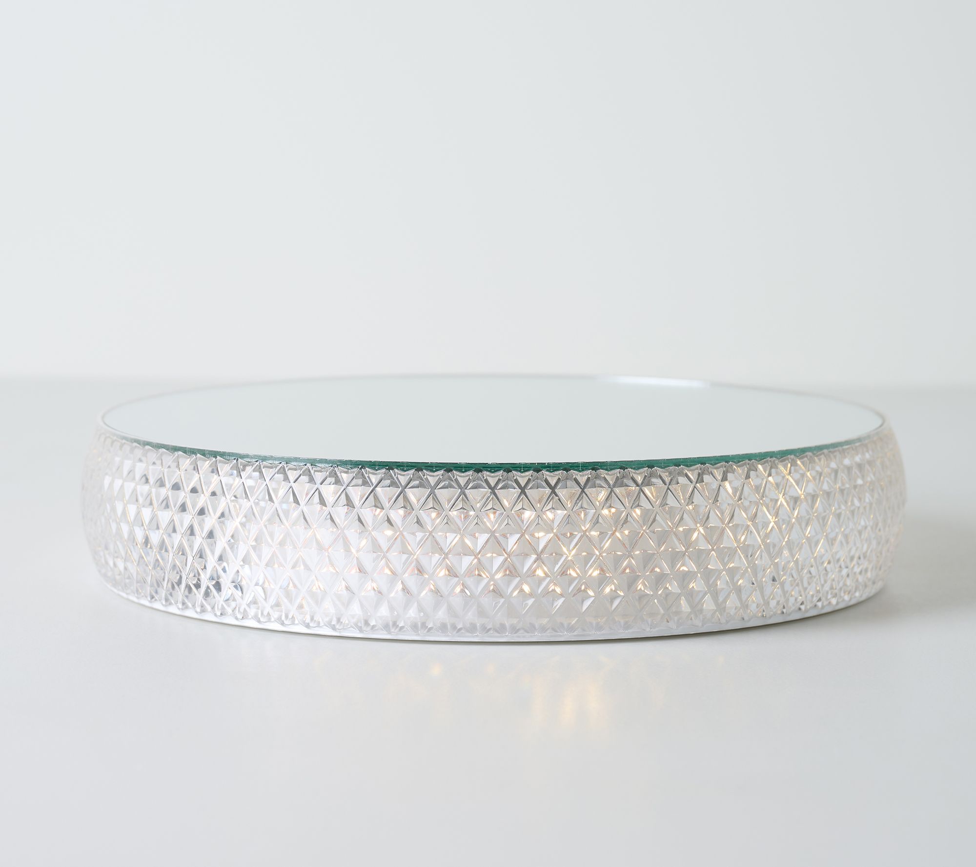 11" Round Faceted Mirrored Riser by Kim Gravel