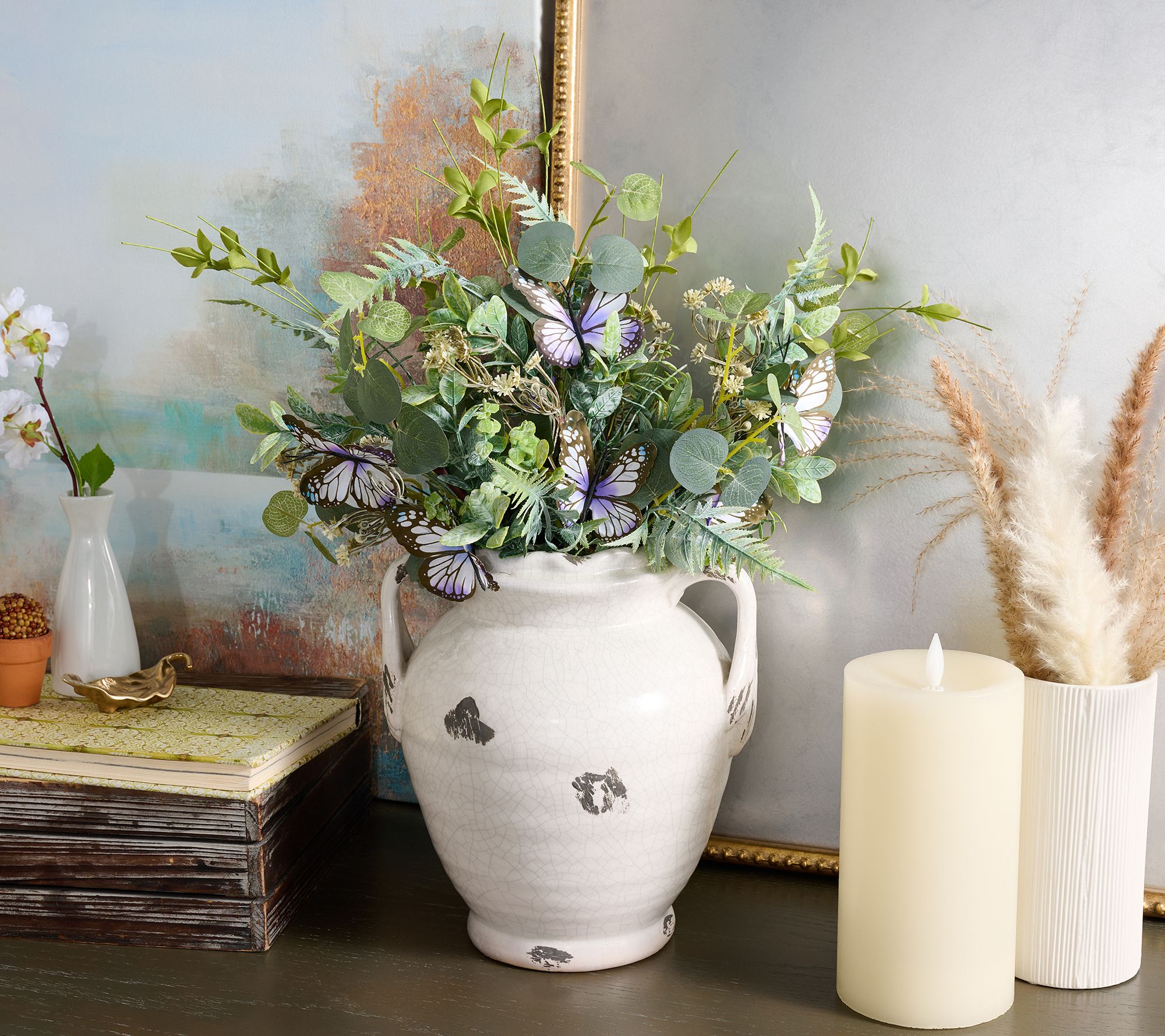 "As Is" Set/4 Butterfly and Greenery Stems by Valerie